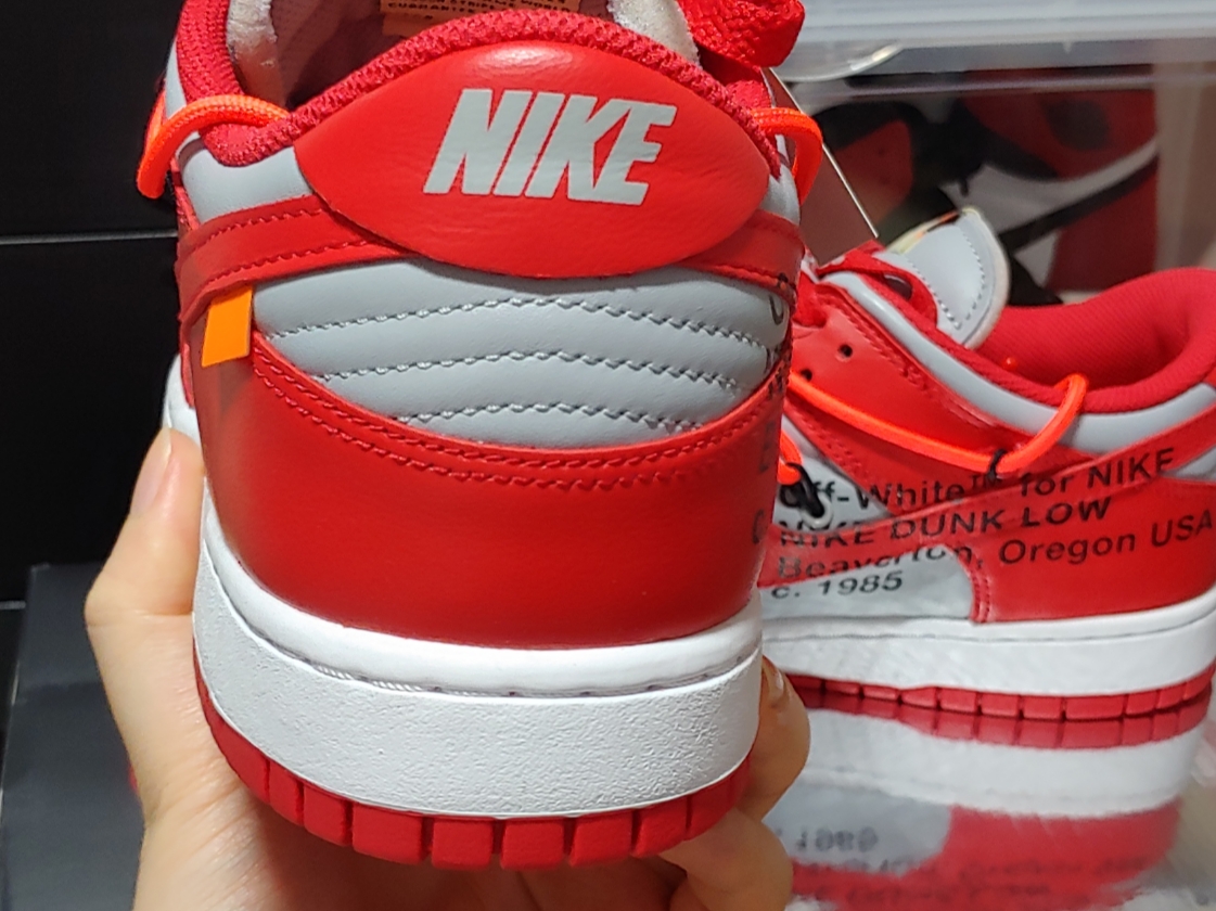 Nike x Off-White Dunk Low University Red 착용 스타일 - 1