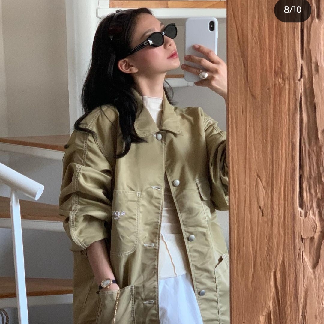 Supreme Nylon Chore Coat Tan - 24SS 착용 스타일 - 2