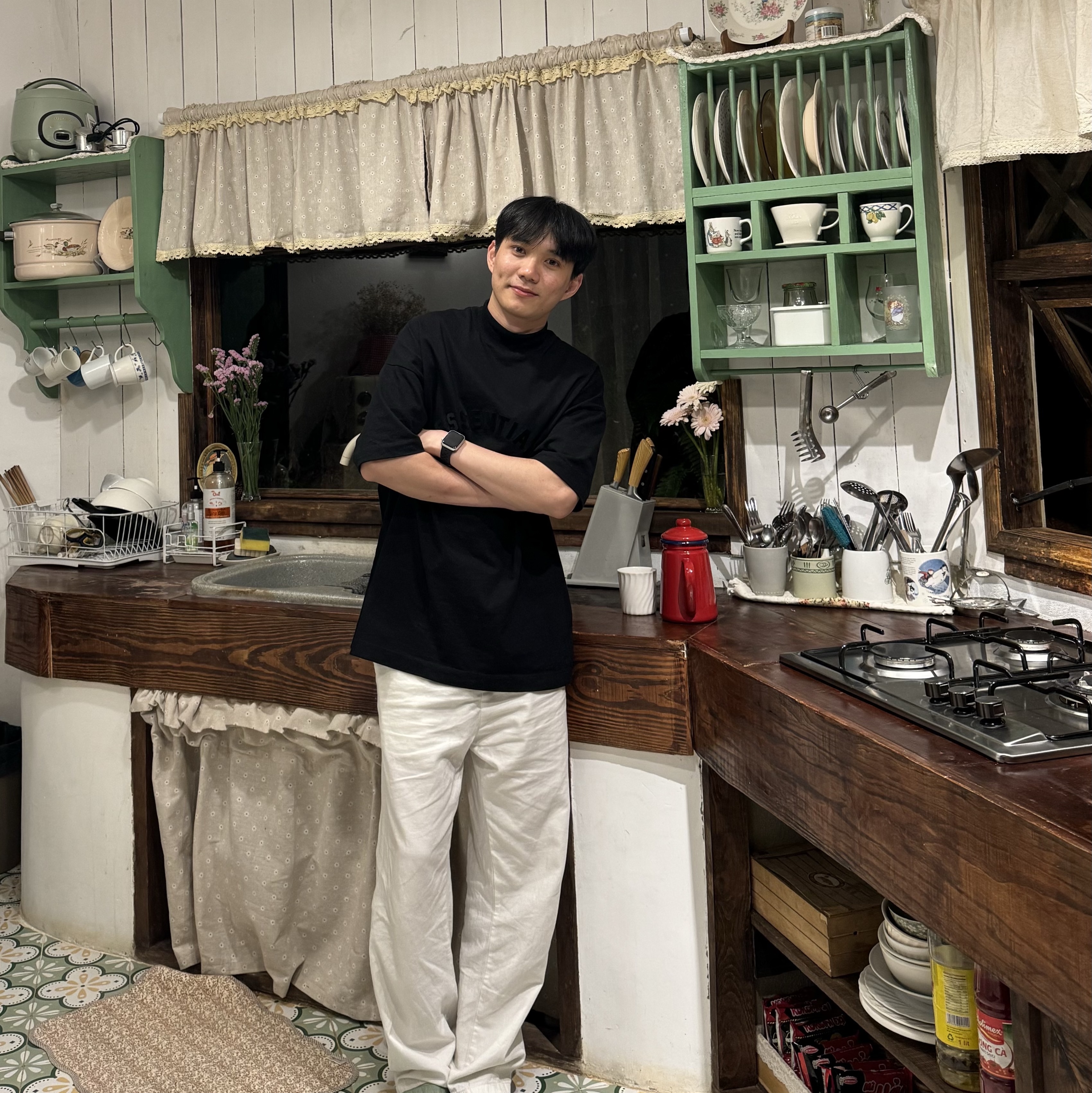 Essentials The Black Collection T-Shirt Black - 23SS 착용 스타일