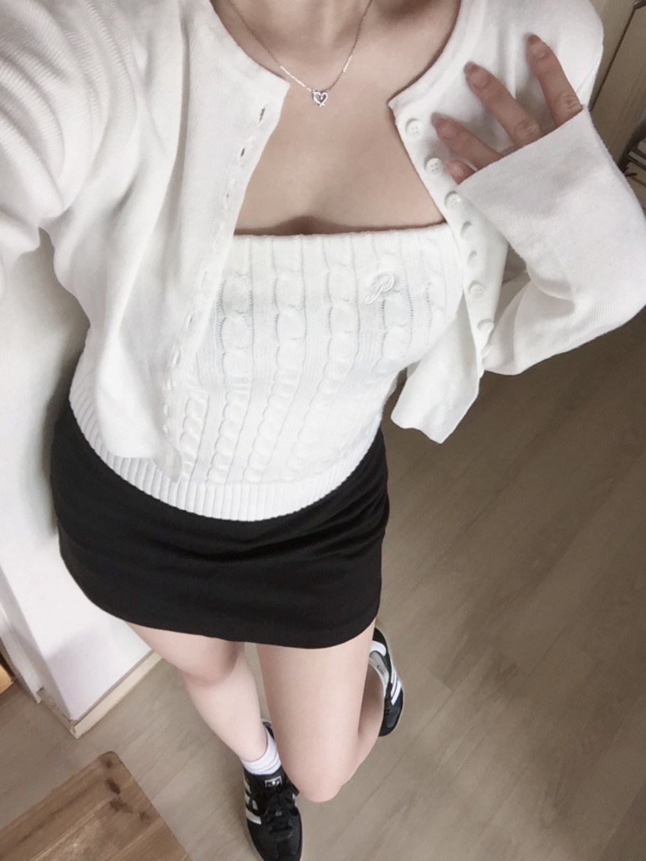 (W) Adidas Sambae Black White 착용 스타일