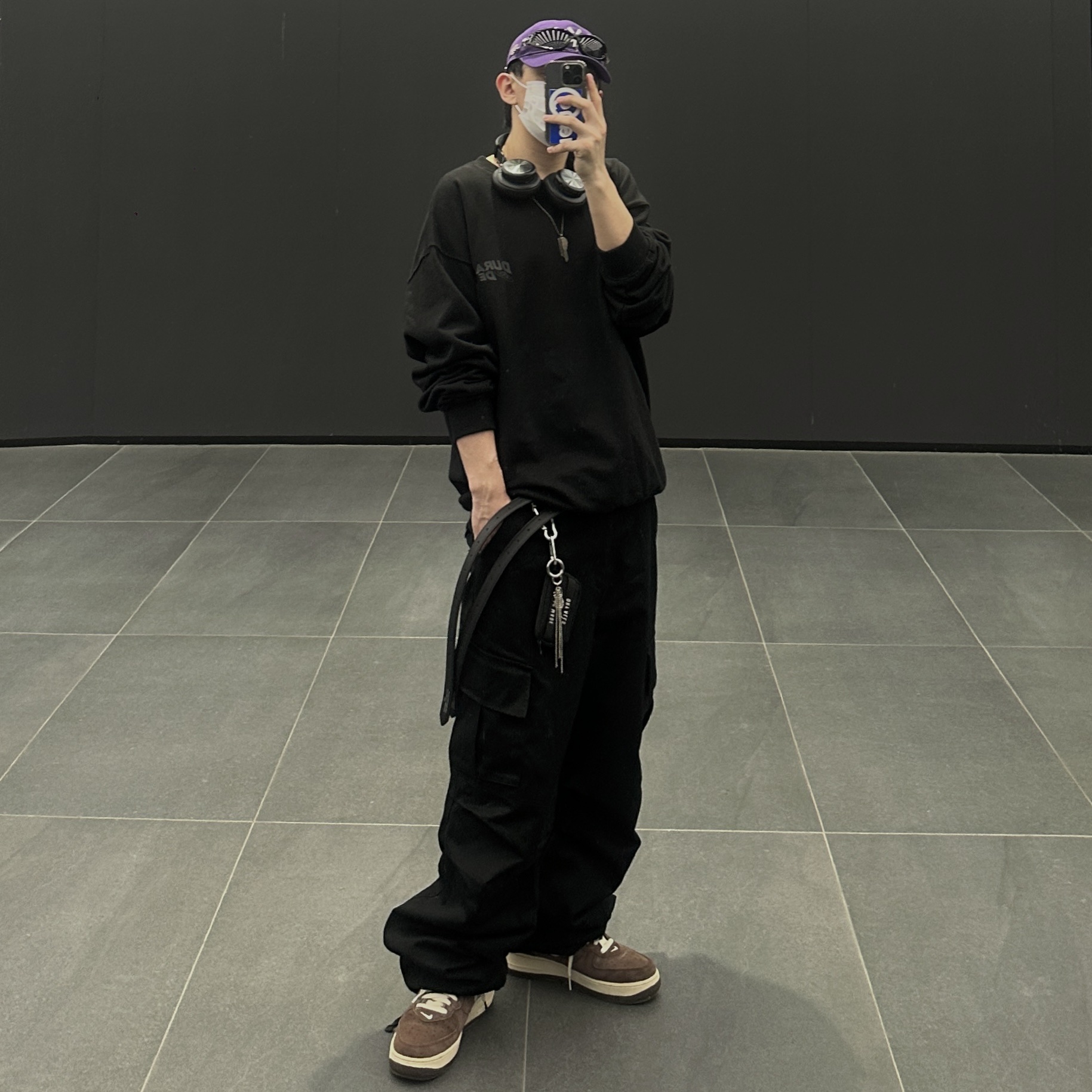 Nike Air Force 1 Mid '07 QS Chocolate, Gentle Monster Yyy 01 Black 착용 스타일