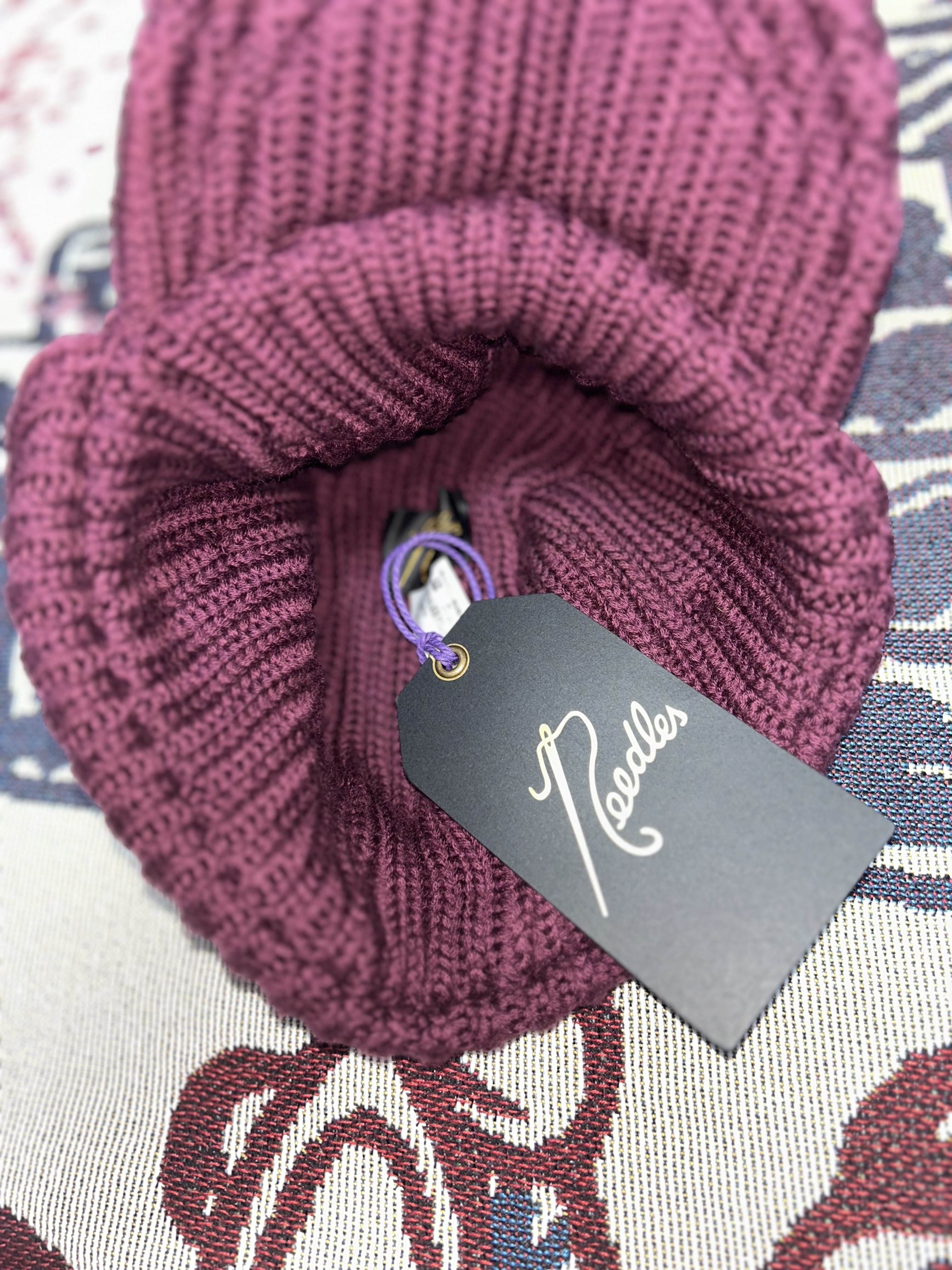 Needles Merino Wool Bird Shooting Cap Wine 착용 스타일 - 4