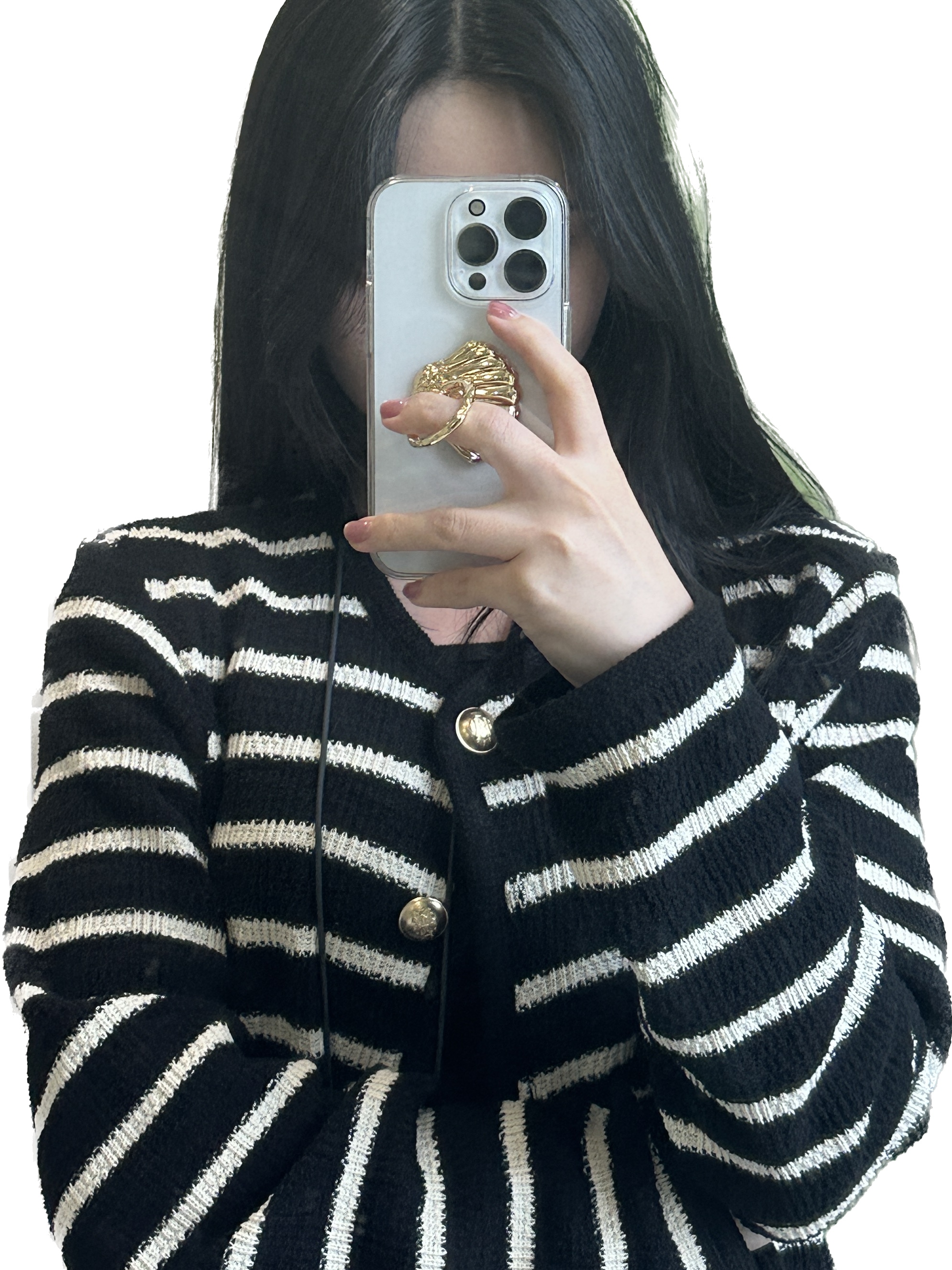 Aviemuah Seashell Phone Knob Gold 착용 스타일