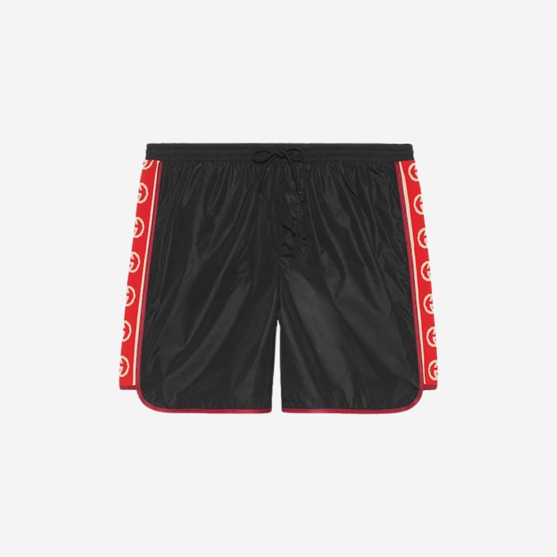 Gucci Nylon Swim Shorts with Logo Stripe Black Nylon 상세 이미지 1