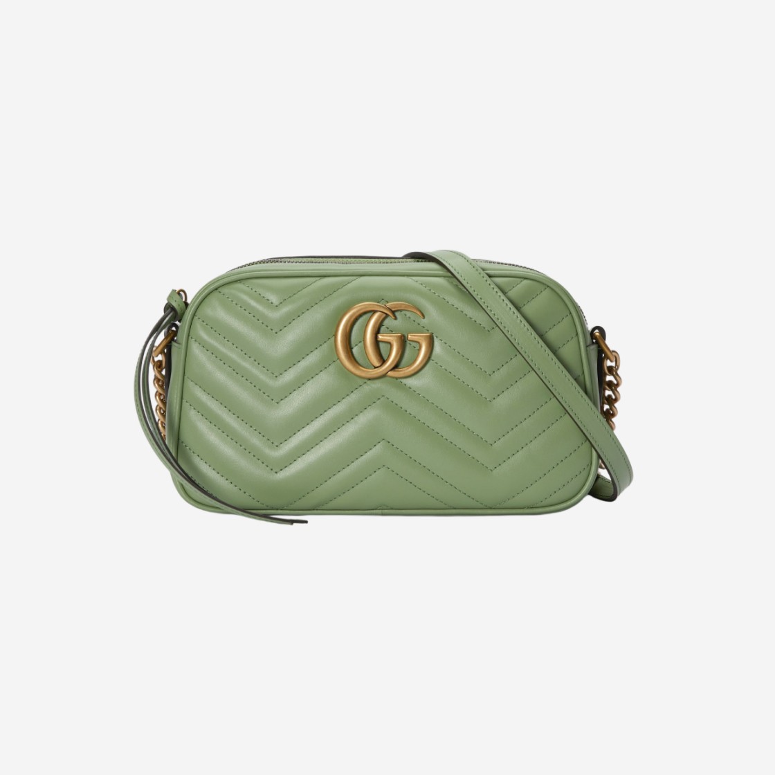 Gucci GG Marmont Matelasse Shoulder Bag Green Leather 상세 이미지 1