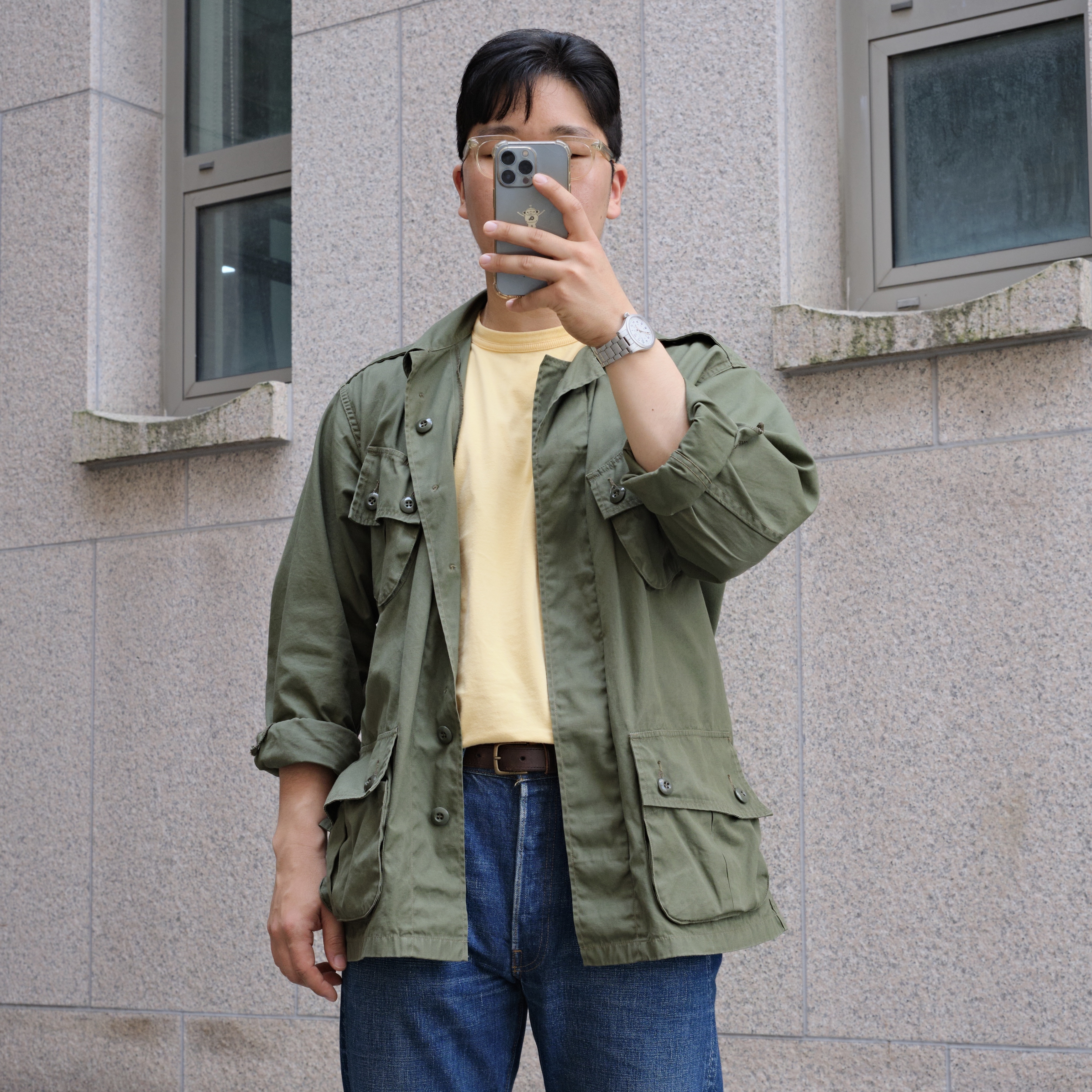 Fullcount 1102 Straight Denim That Thing Indigo Blue 착용 스타일 - 3