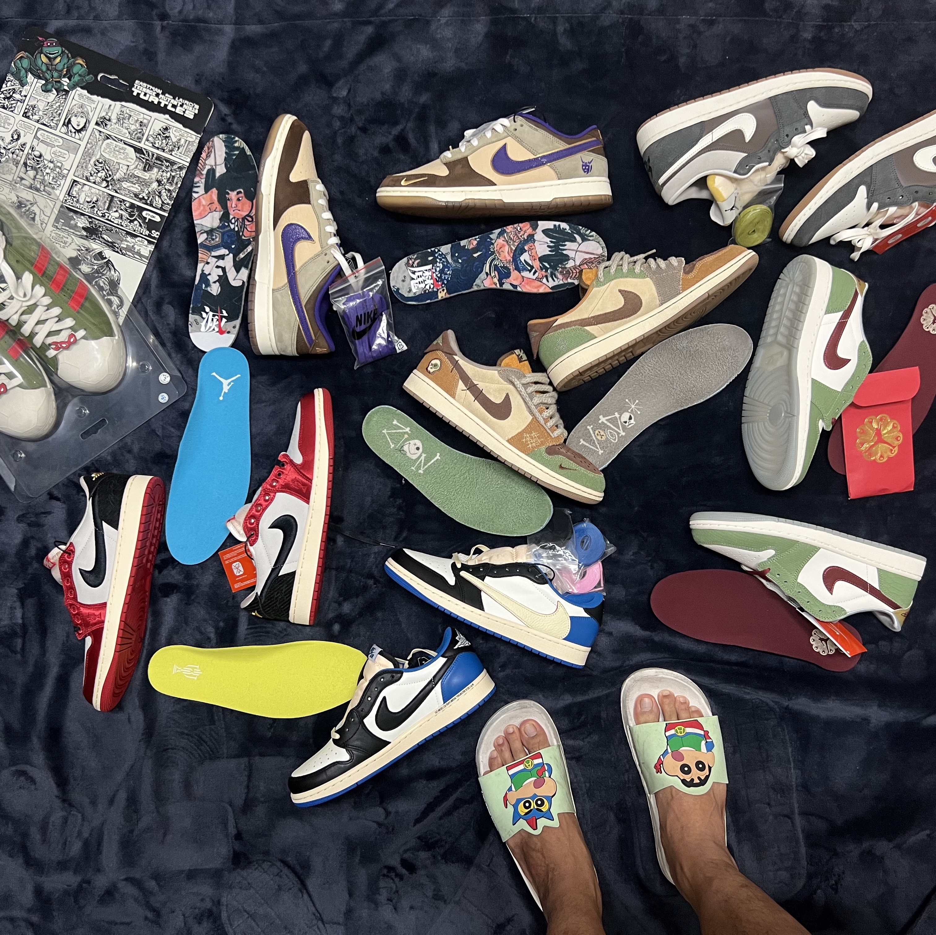 Jordan 1 x Zion Williamson Retro Low OG Flax and Oil Green 착용 스타일