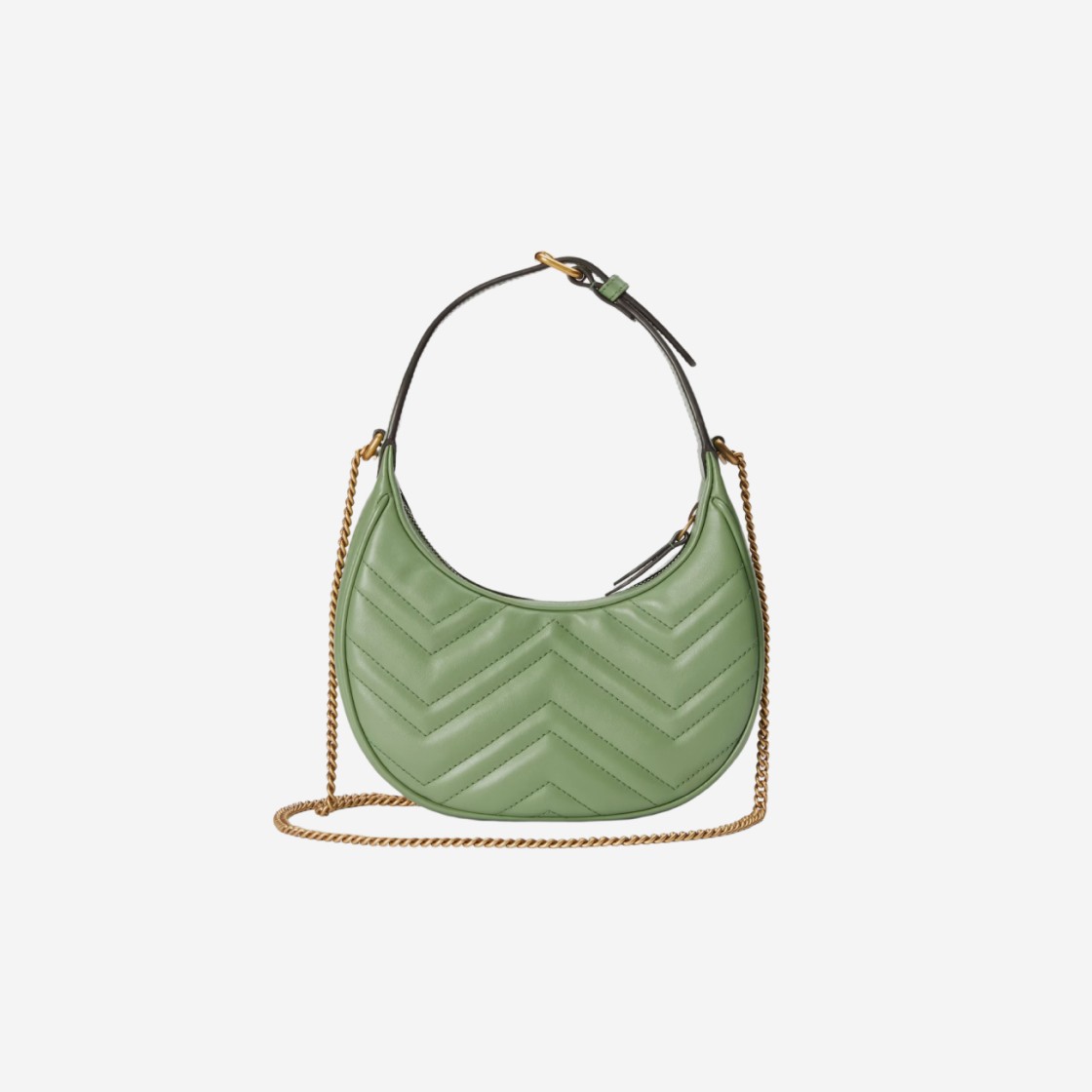 Gucci GG Marmont Half Moon Shaped Mini Bag Sage Green 상세 이미지 3