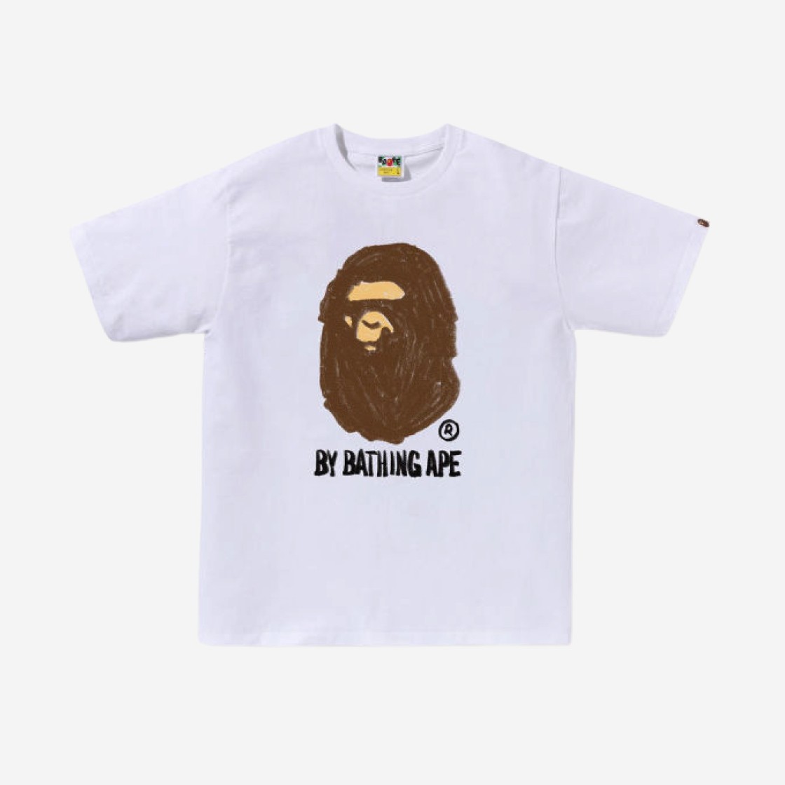 BAPE Hand Draw Side Big Ape Head T-Shirt White 상세 이미지 1