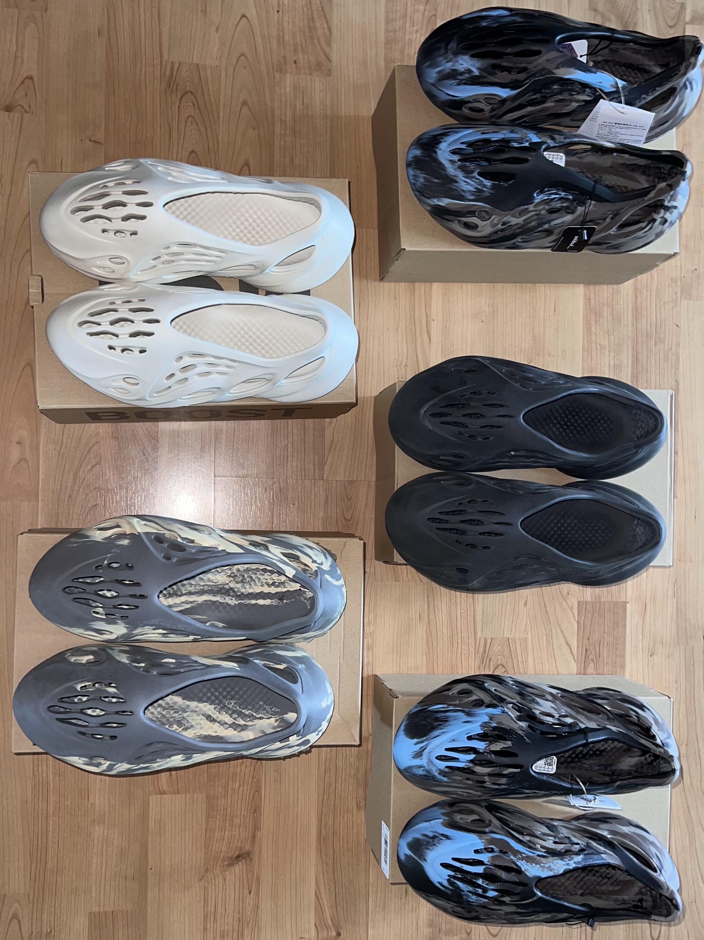 Adidas Yeezy Foam RNNR Onyx, Adidas Yeezy Foam RNNR Sand 착용 스타일