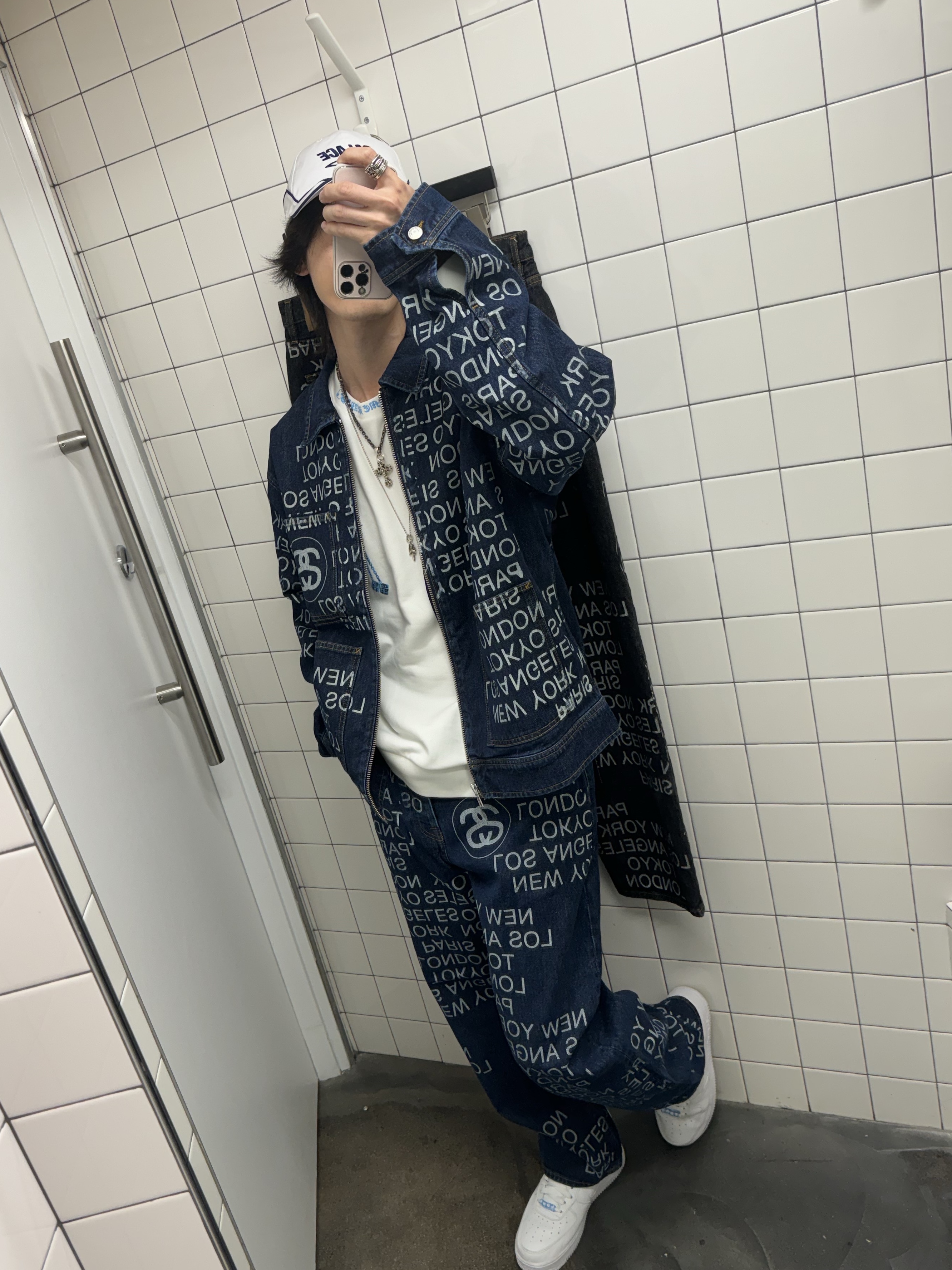 Stussy Zip Work Jacket City Link Denim One Wash, Stussy Big OL’ Jean City Link Denim One Wash 착용 스타일