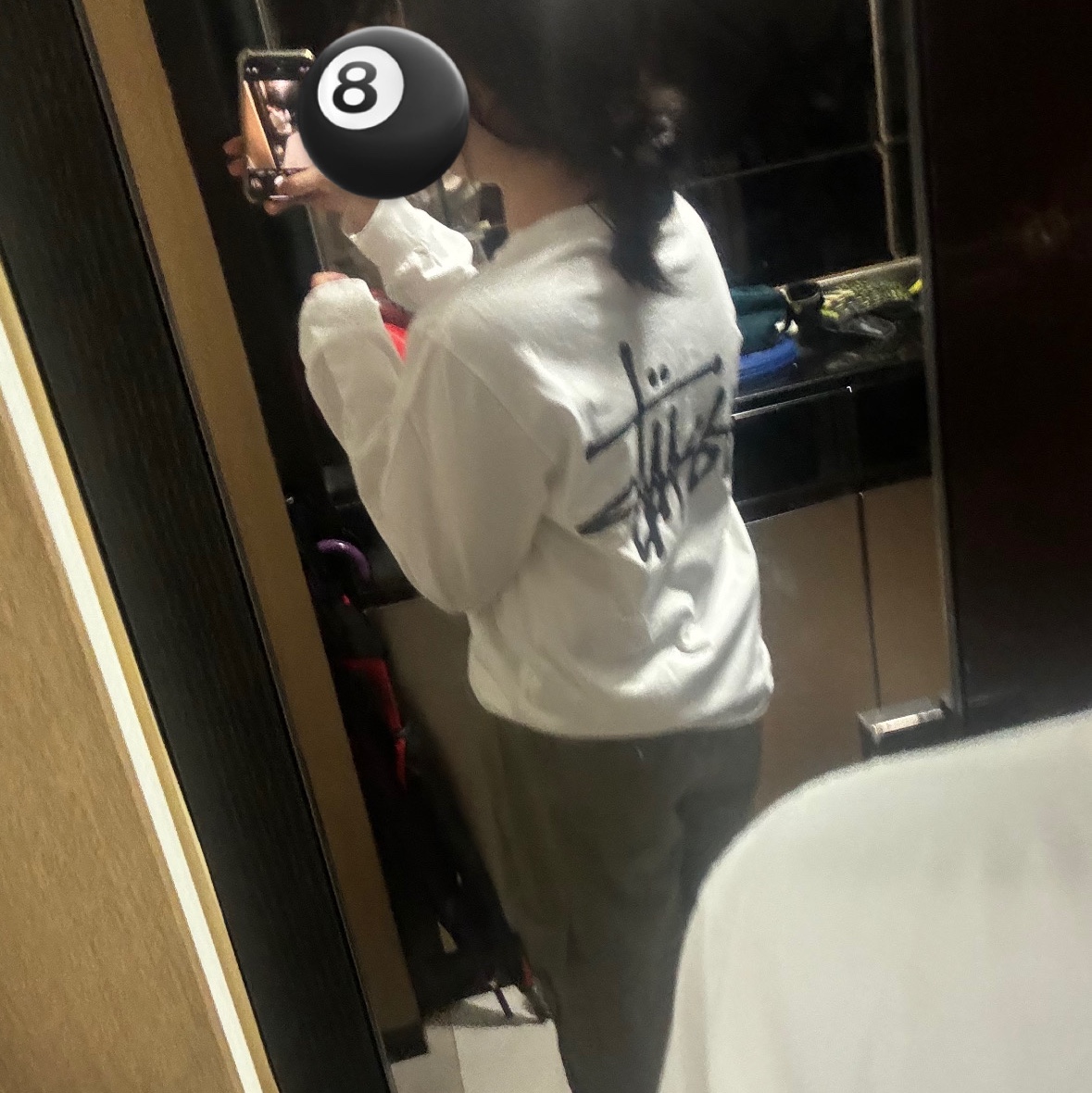 Stussy Basic Stussy LS T-Shirt White 착용 스타일