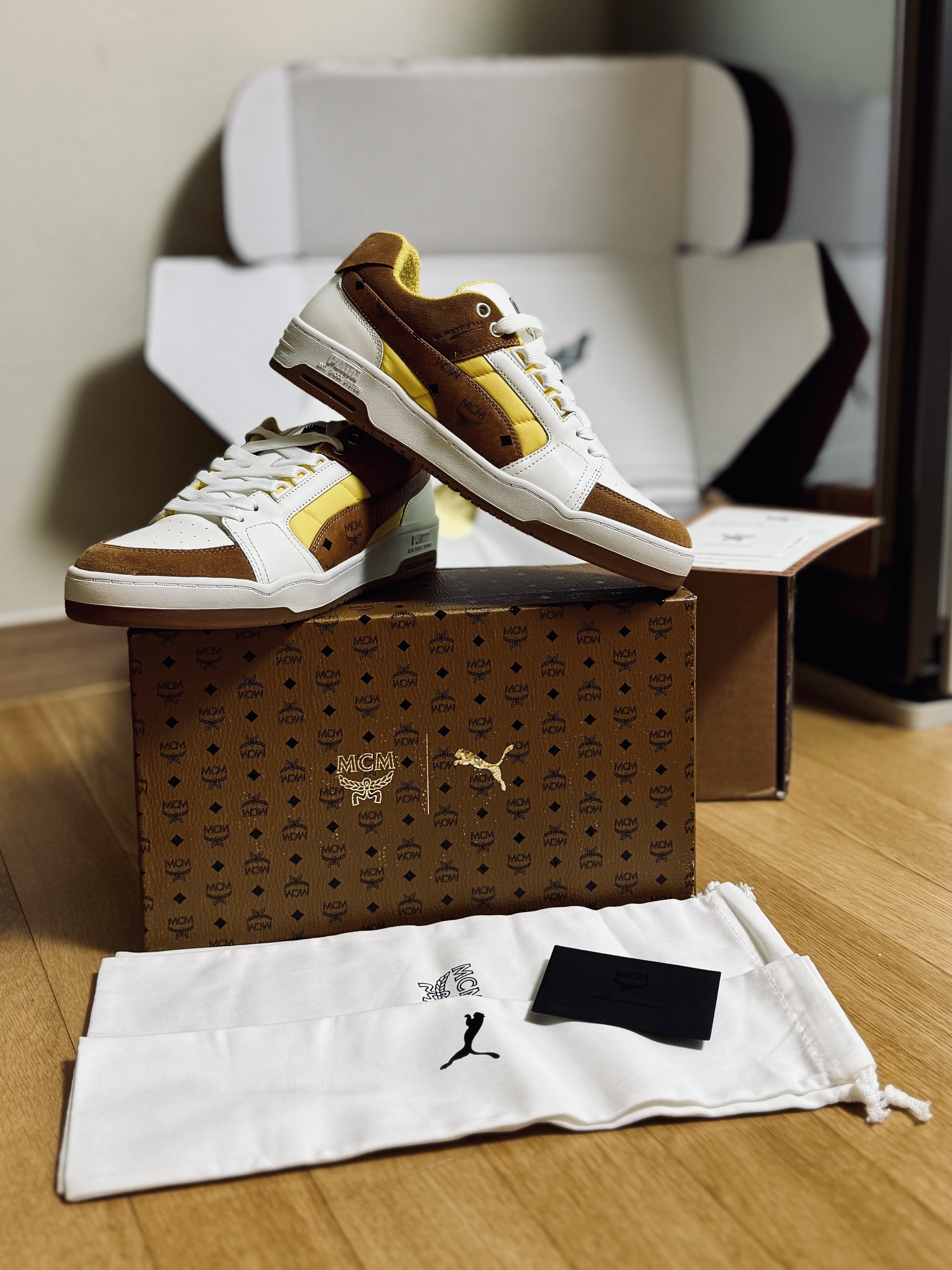 Puma x MCM Slipstream Low Bright White 착용 스타일