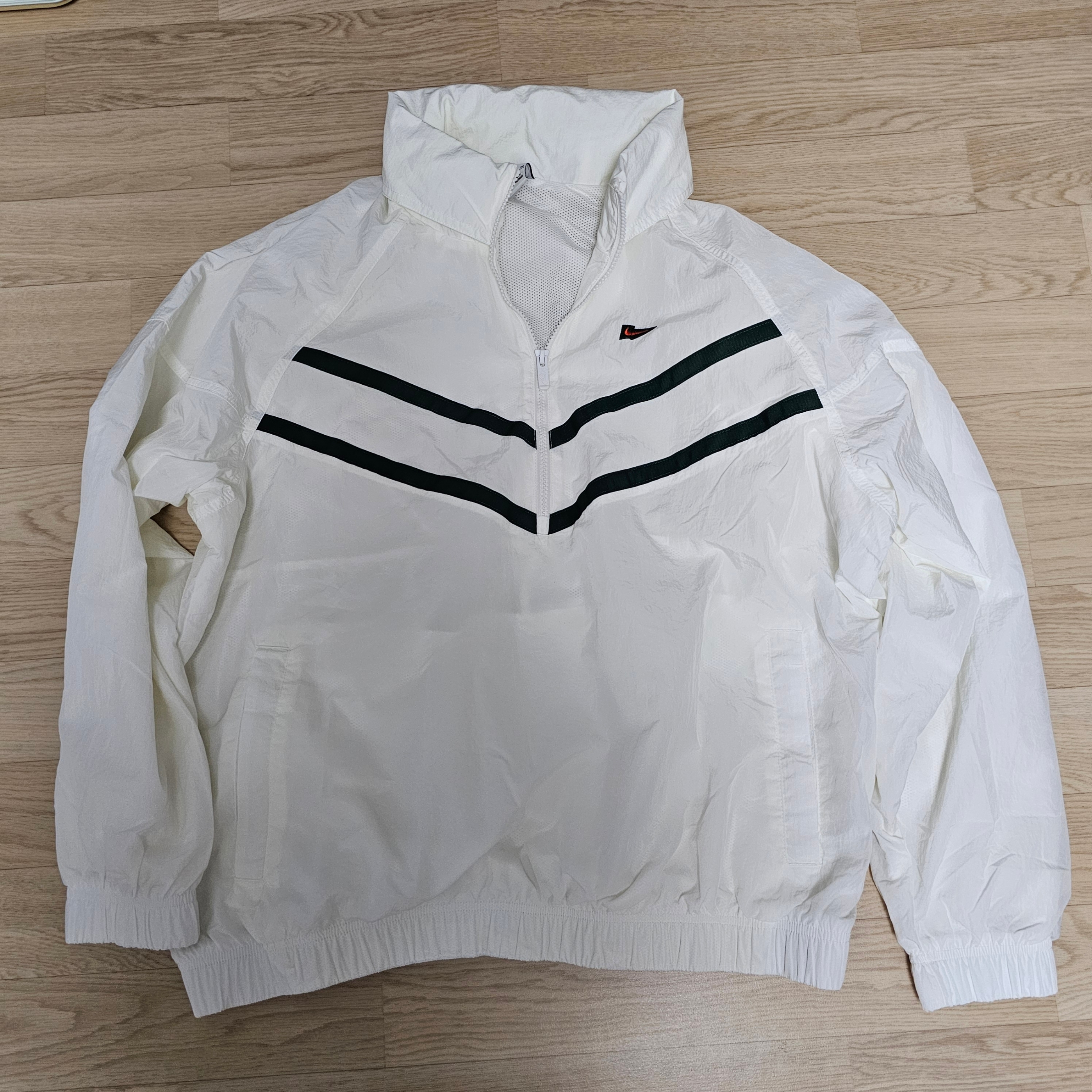 Nike NSW Windrunner Half Zip Lined Hooded Jacket Sail - Asia 착용 스타일 - 2