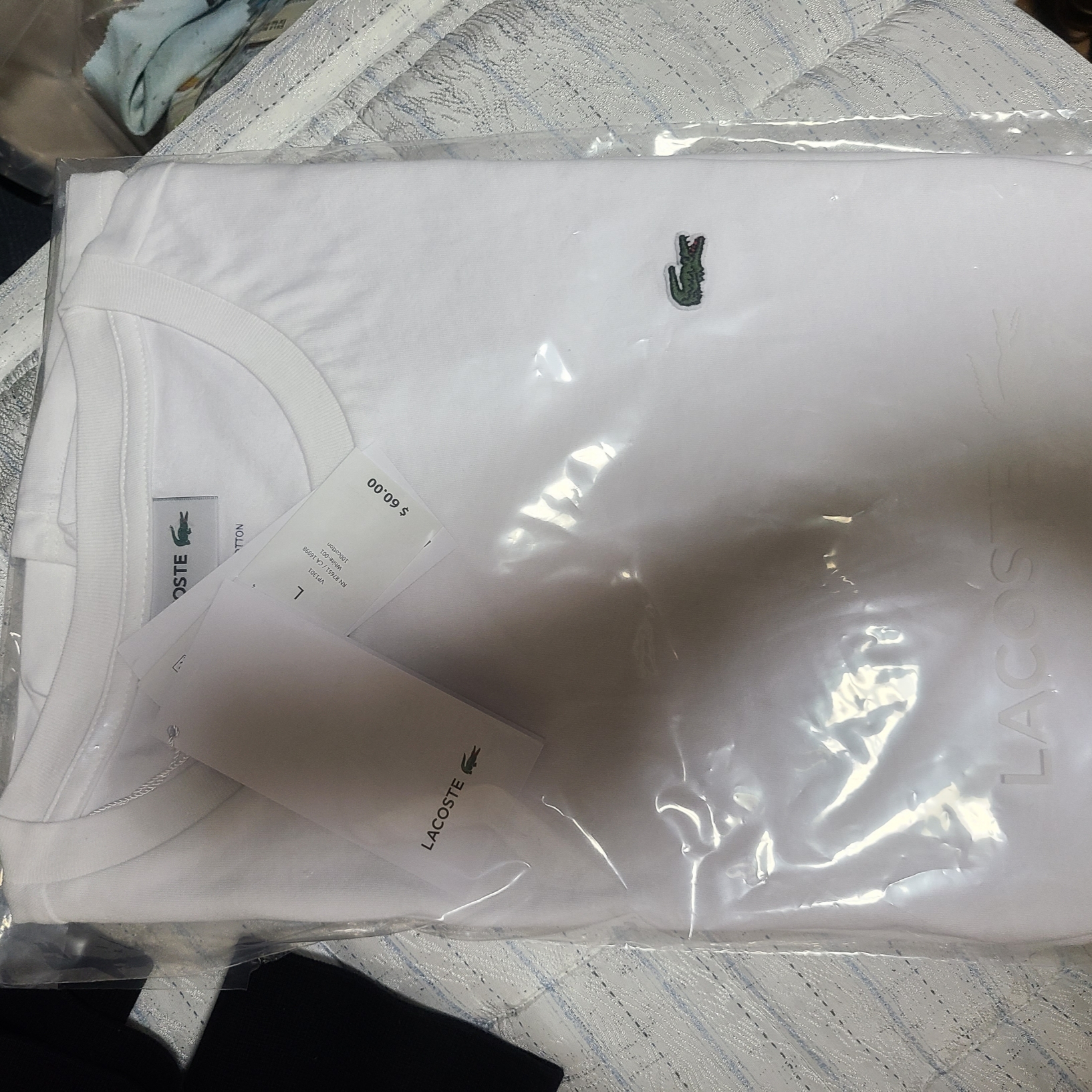 Lacoste Basic T-Shirt White 착용 스타일