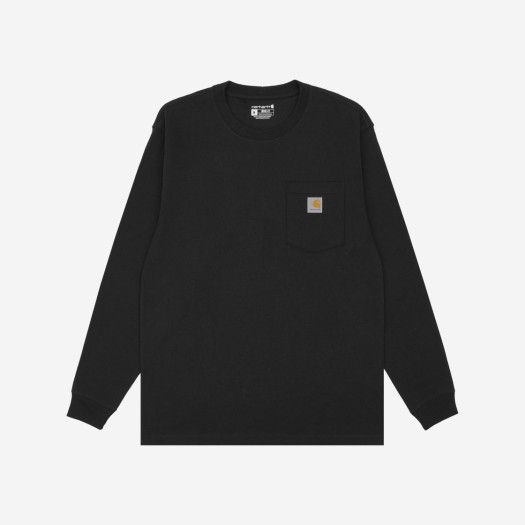 칼하트 루즈핏 헤비웨이트 레귤러 롱슬리브 포켓 티셔츠 블랙