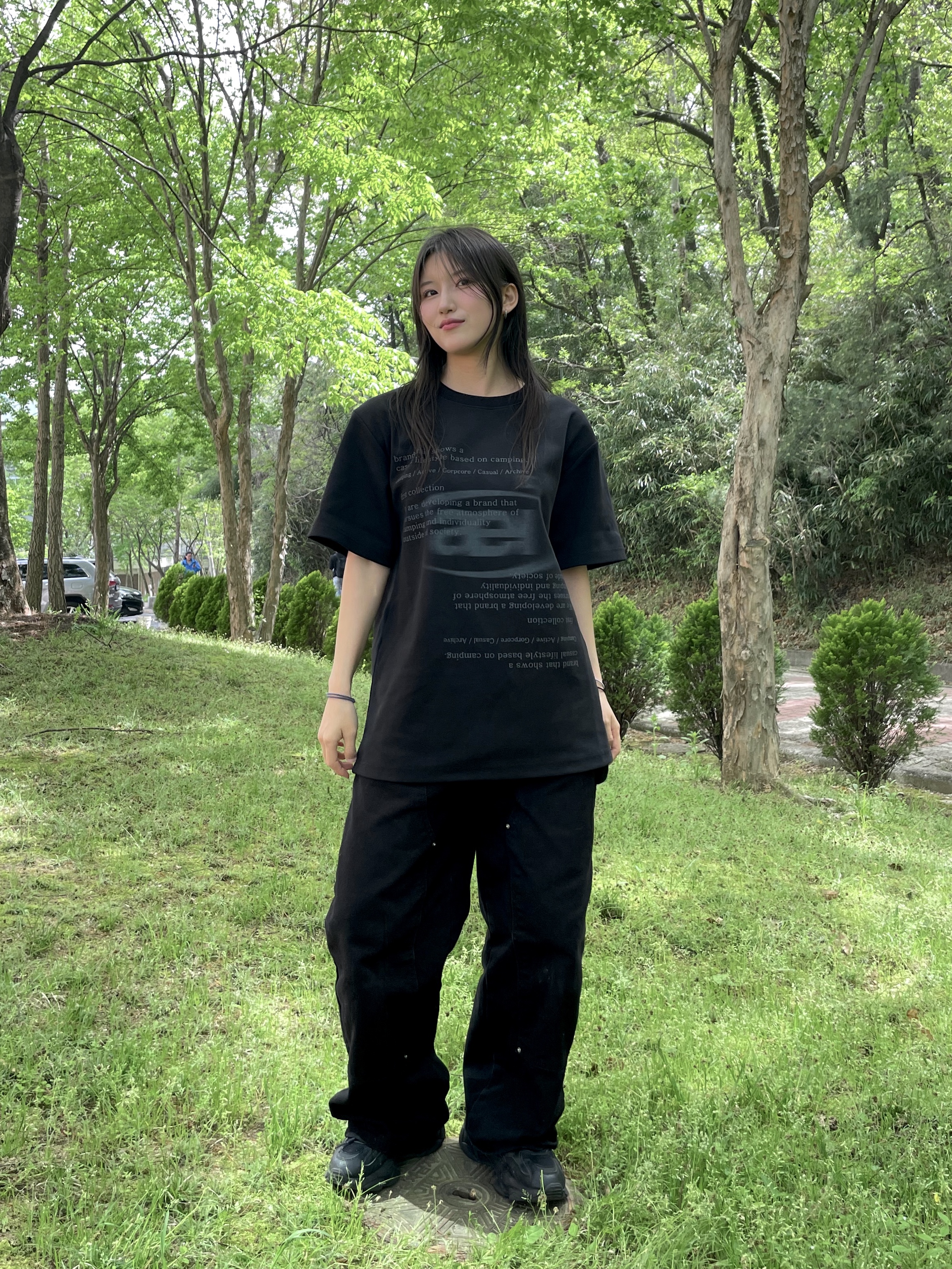 (W) Nike Air Force 1 '07 Low Triple Black 착용 스타일