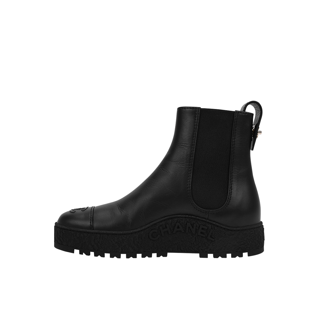 (W) 샤넬 앵클 부츠 카프스킨 & 블랙((W) Chanel Ankle Boots Calfskin & Black) - 2