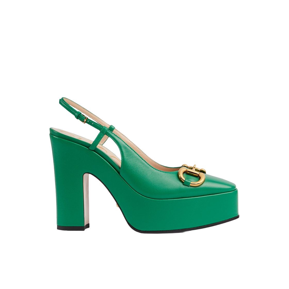 (W) 구찌 하이힐 펌프 그린 레더((W) Gucci High Heel Pump Green Leather) - 1