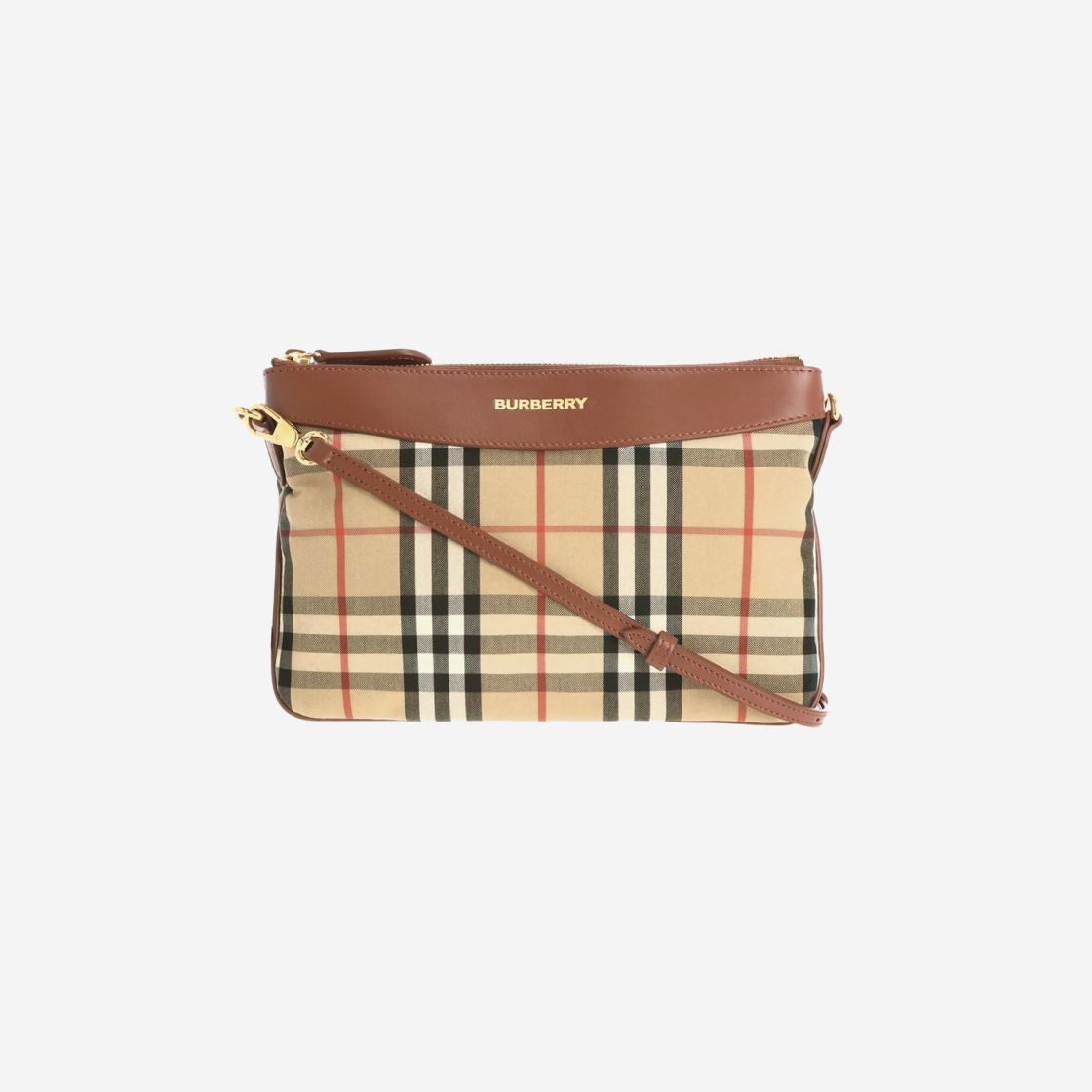 Burberry Peyton House Check Clutch Crossbody Bag Archive Beige 상세 이미지 1