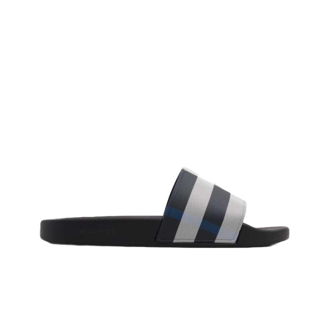 Burberry Check Print Slides Black White 상세 이미지 1