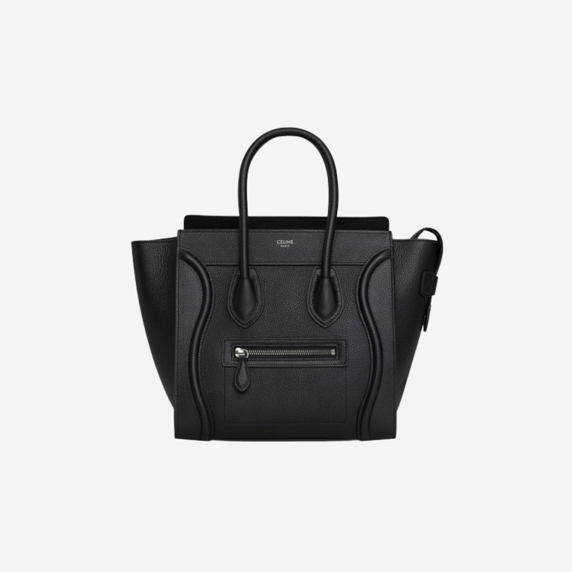 Celine Micro Luggage Handbag in Drummed Calfskin Black 상세 이미지 1