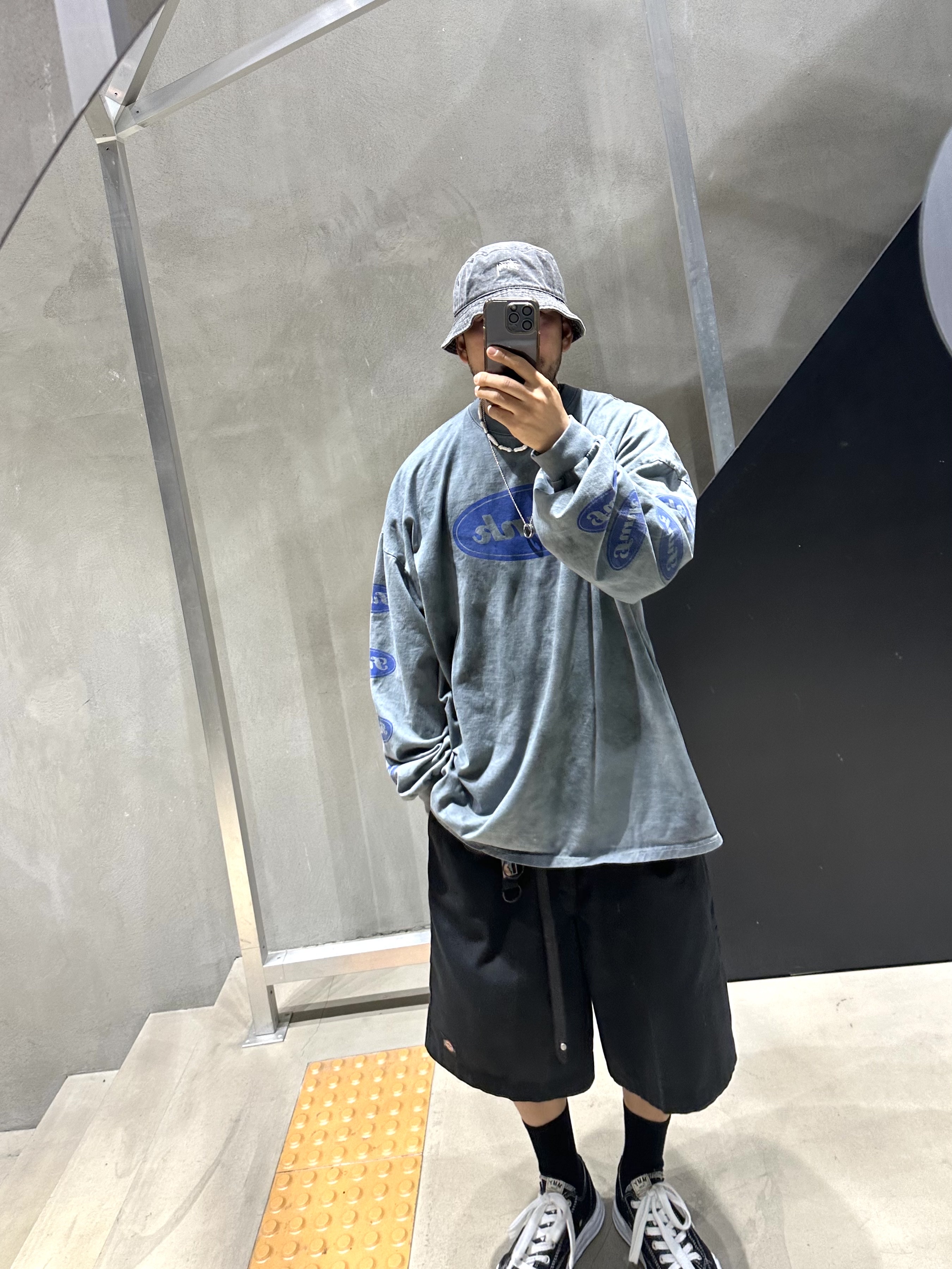 Maison Mihara Yasuhiro Peterson OG Sole Canvas Low Sneakers Black, Stussy Washed Stock Bucket Hat Charcoal 착용 스타일 - 2