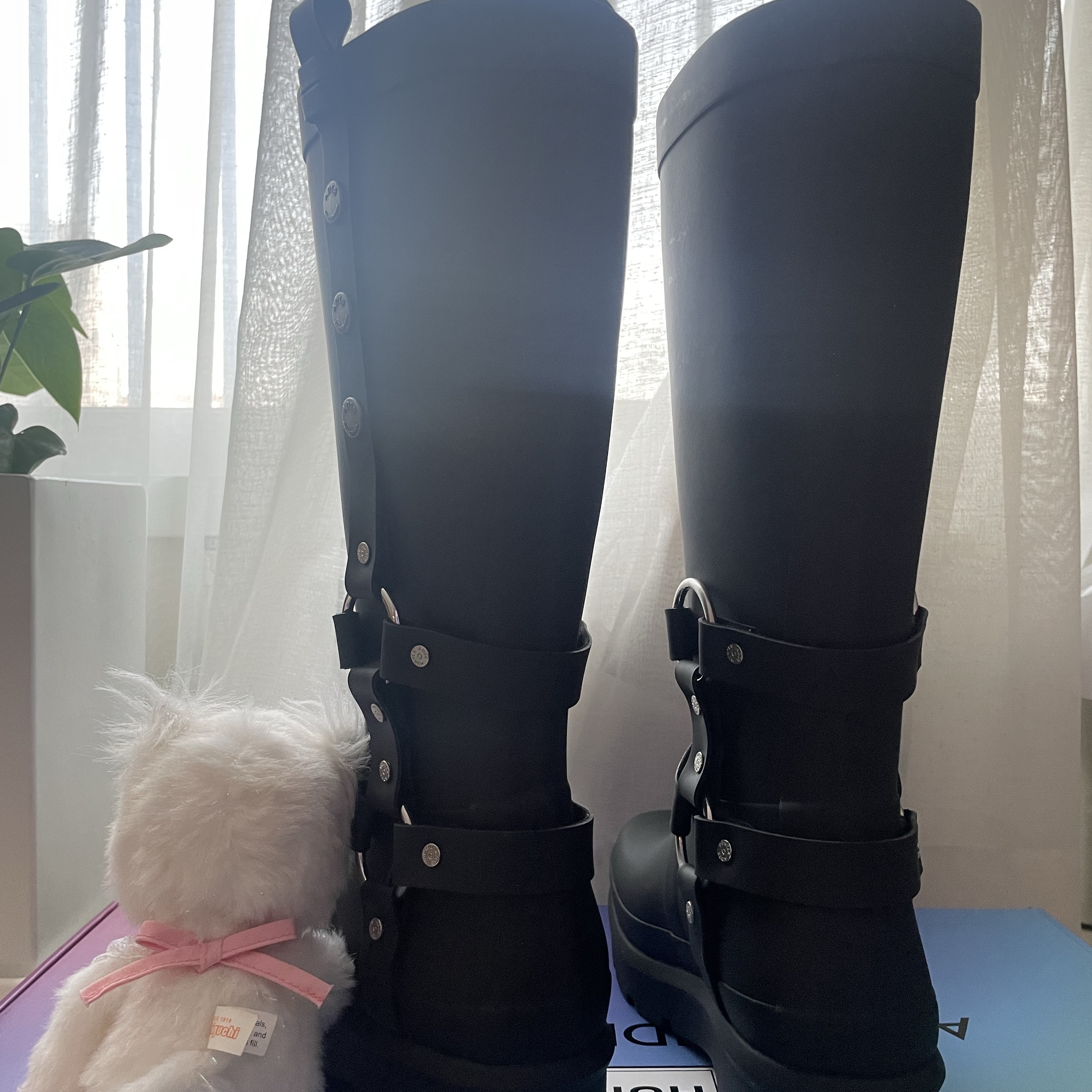 (W) Hunter x Andersson Bell Original 2.0 Tall Boots Black 착용 스타일 - 3