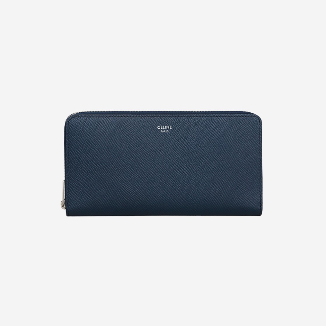 Celine Large Zipped Wallet in Grained Calfskin Navy Blue 상세 이미지 1