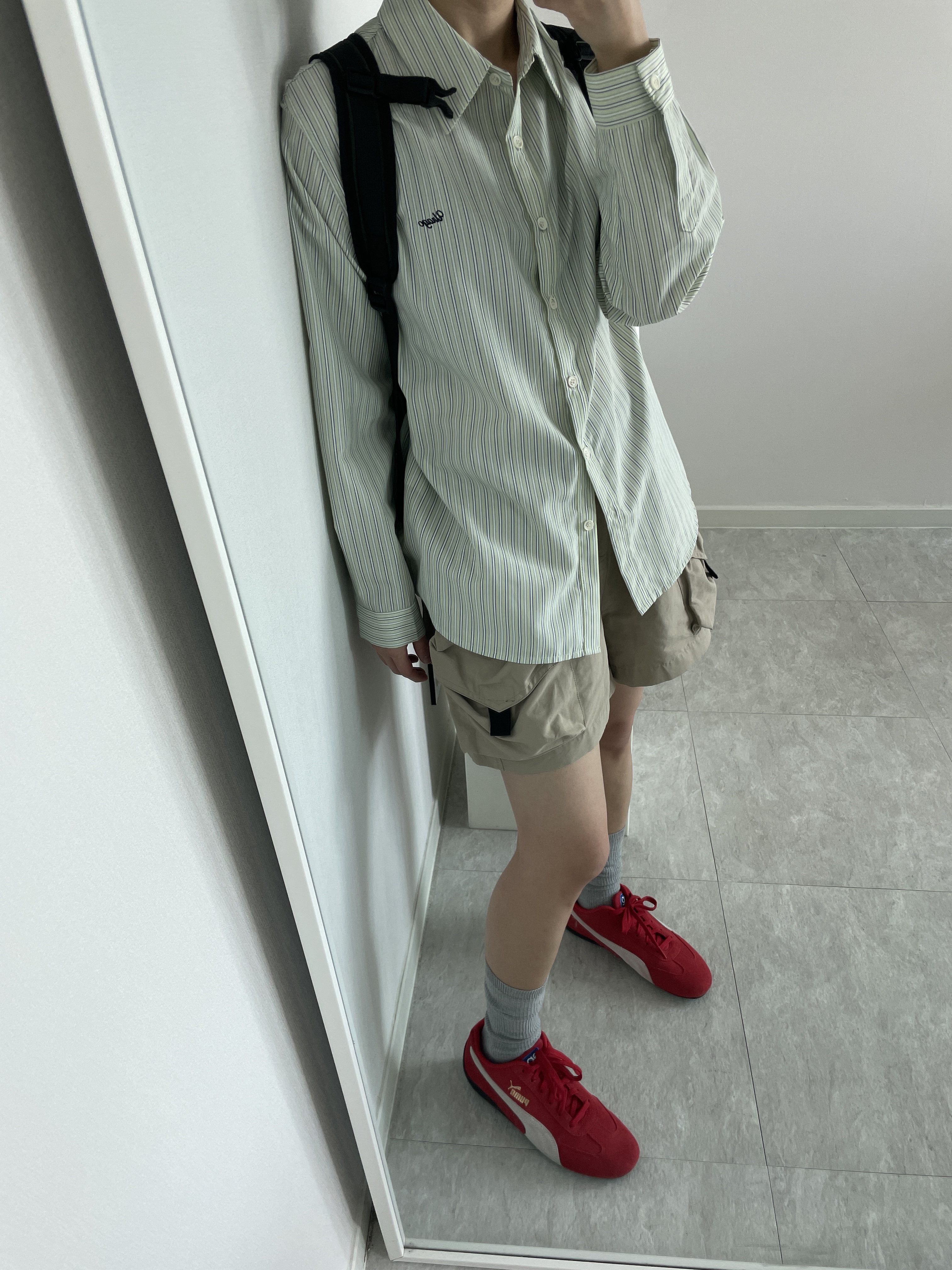 Puma Speedcat OG Sparco Ribbon Red White 착용 스타일 - 1