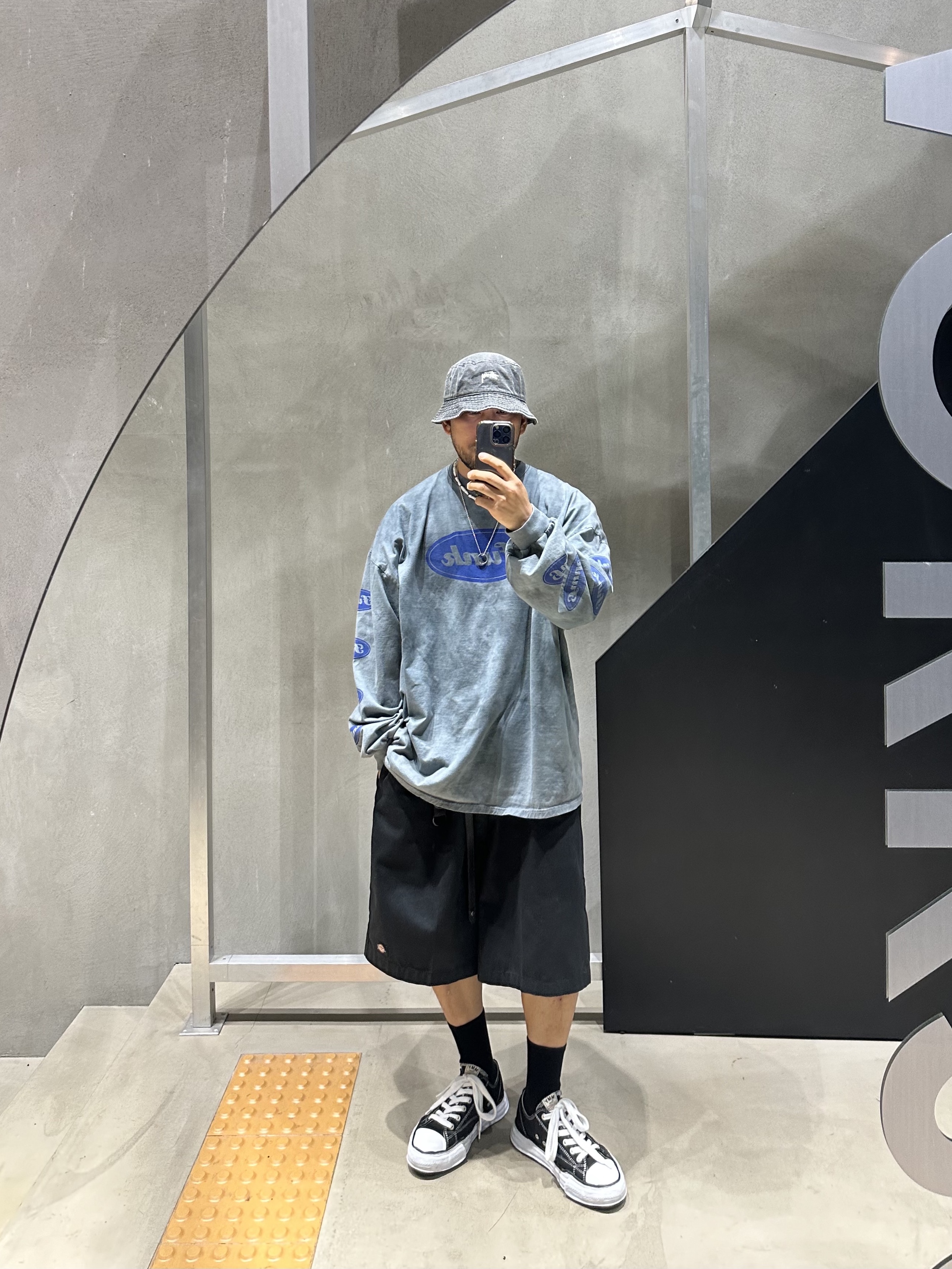 Maison Mihara Yasuhiro Peterson OG Sole Canvas Low Sneakers Black, Stussy Washed Stock Bucket Hat Charcoal 착용 스타일 - 1
