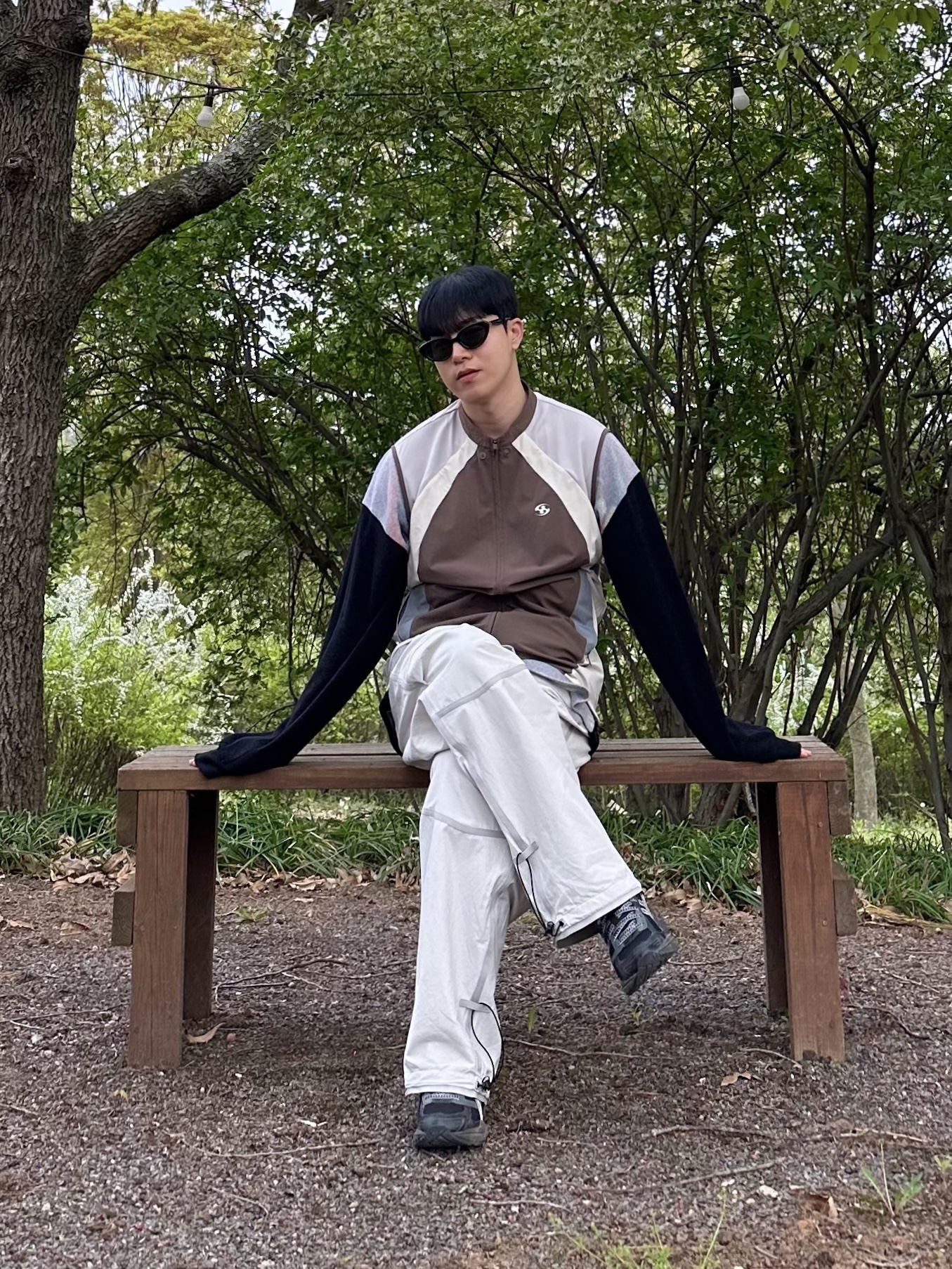 Sansan Gear Webbing Patched Pants Ivory - 24SS, Sansan Gear Conversion Jacket Brown - 23FW 착용 스타일 - 2