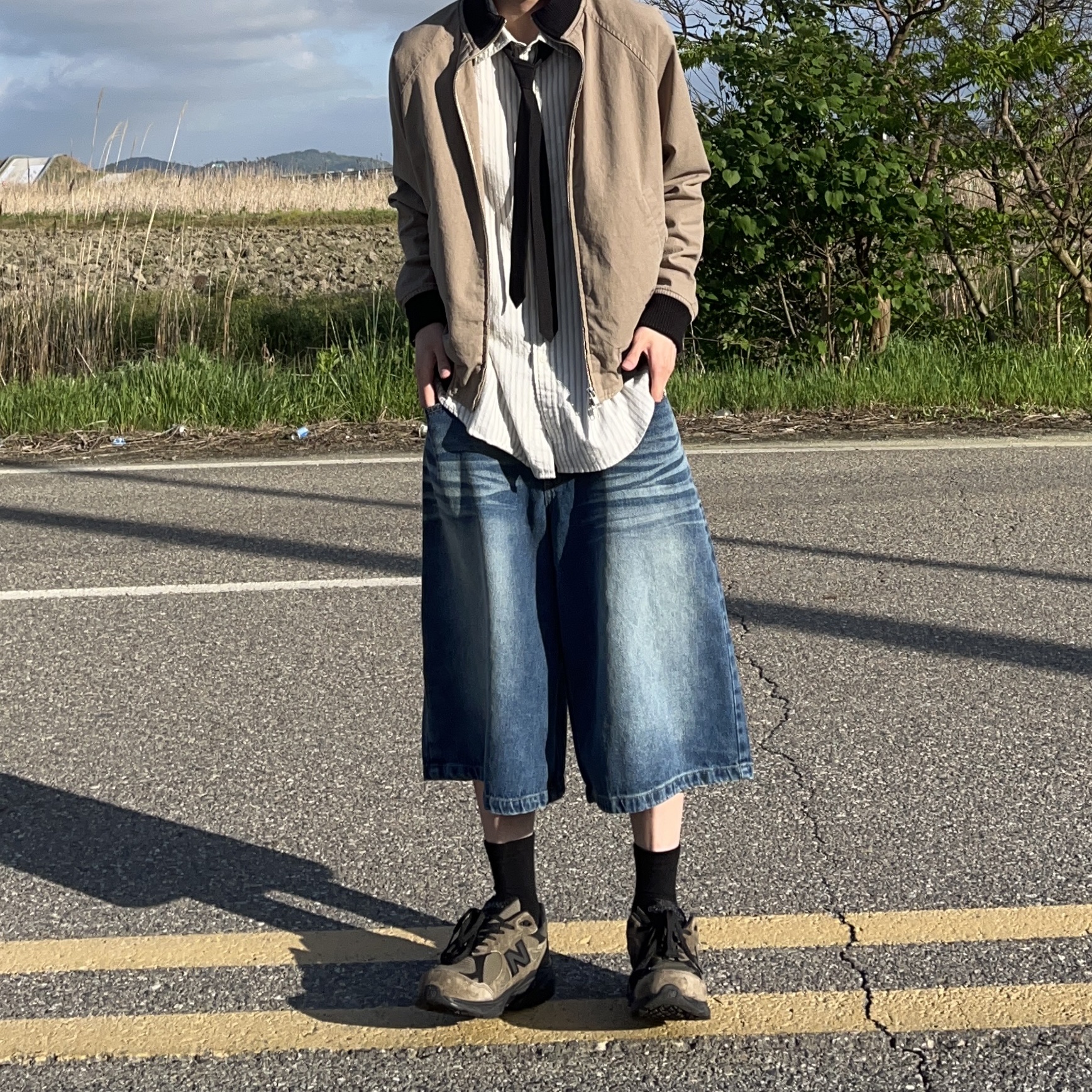 New Balance x JJJJound 990v3 Brown Black 착용 스타일