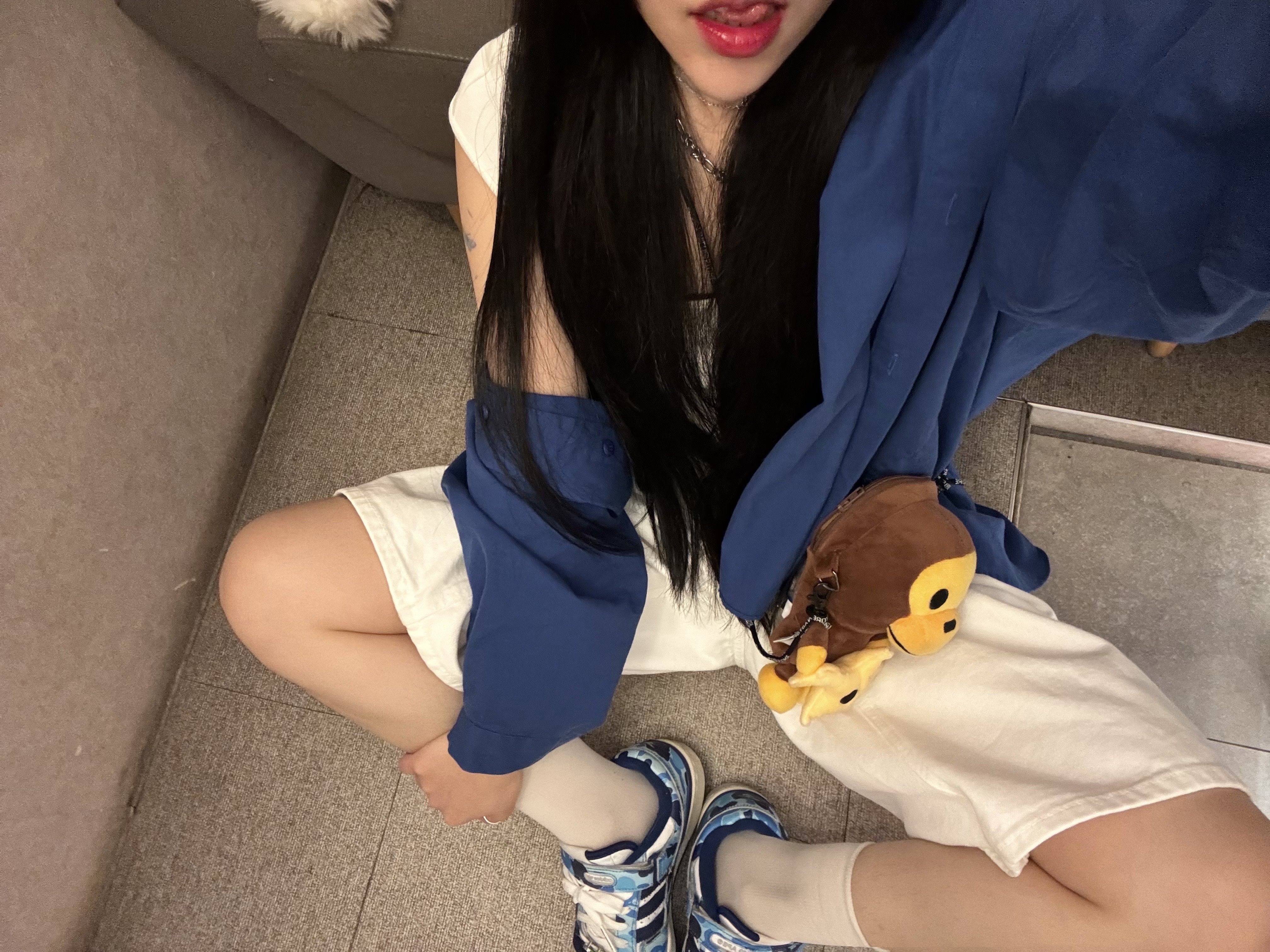 Adidas x BAPE Forum 84 Low Blue Camo 착용 스타일 - 2