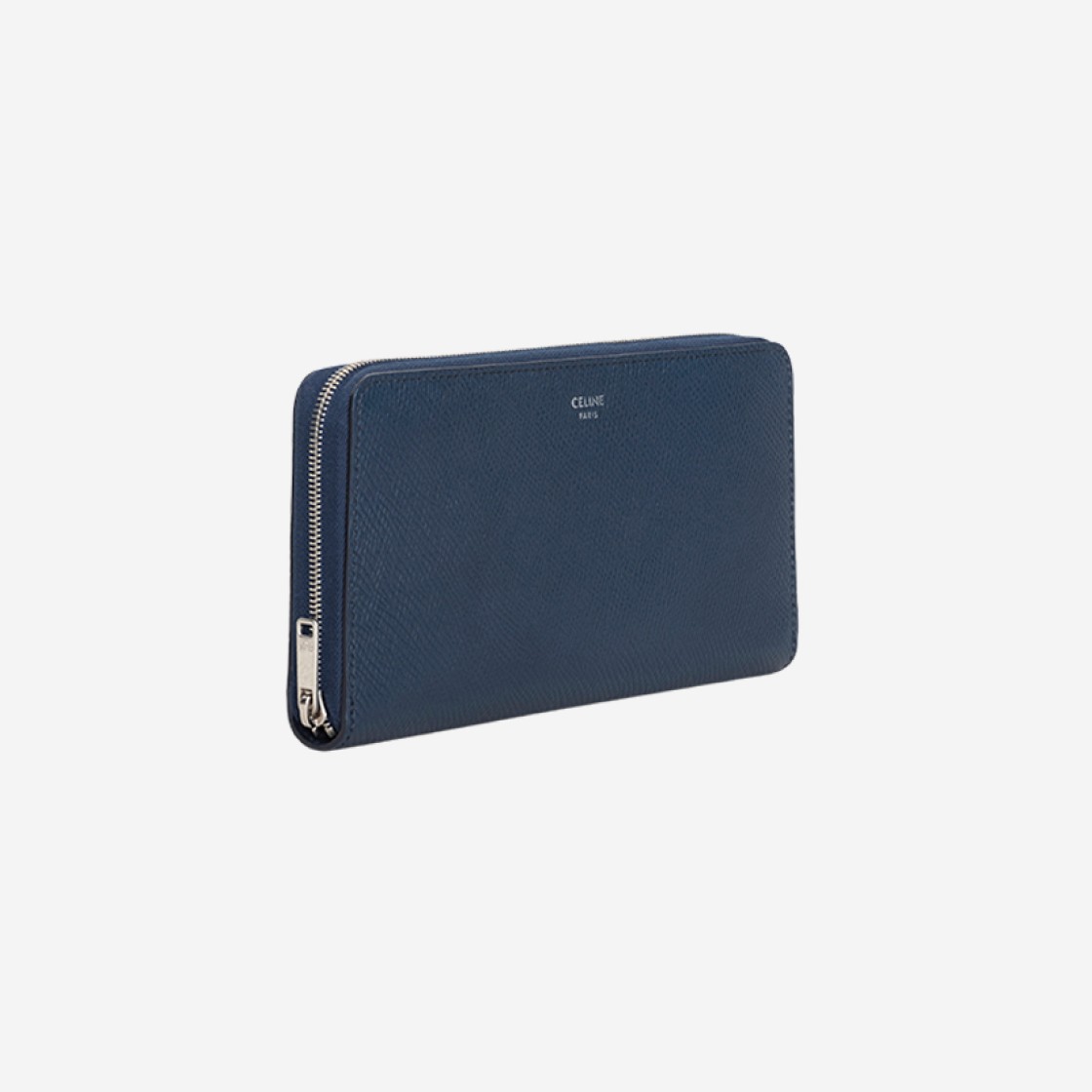 Celine Large Zipped Wallet in Grained Calfskin Navy Blue 상세 이미지 2