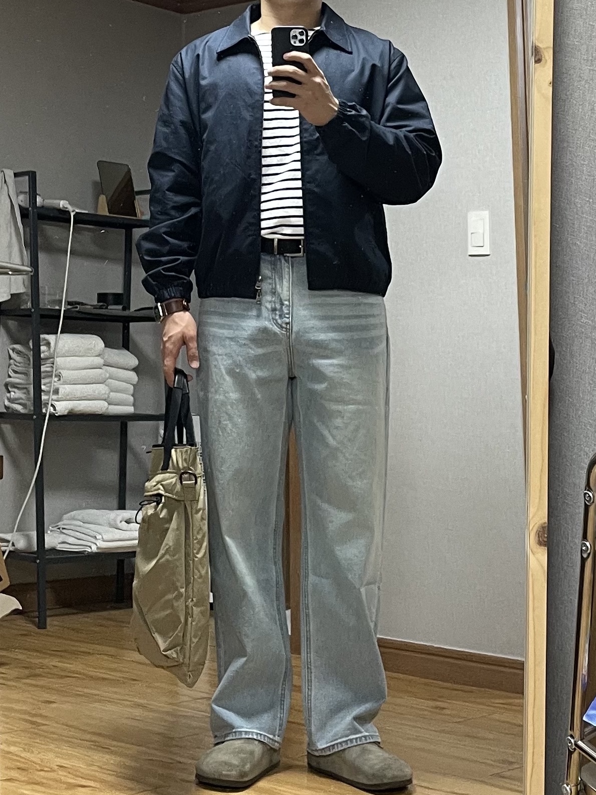 Birkenstock Boston Soft Footbed Taupe - Regular 착용 스타일