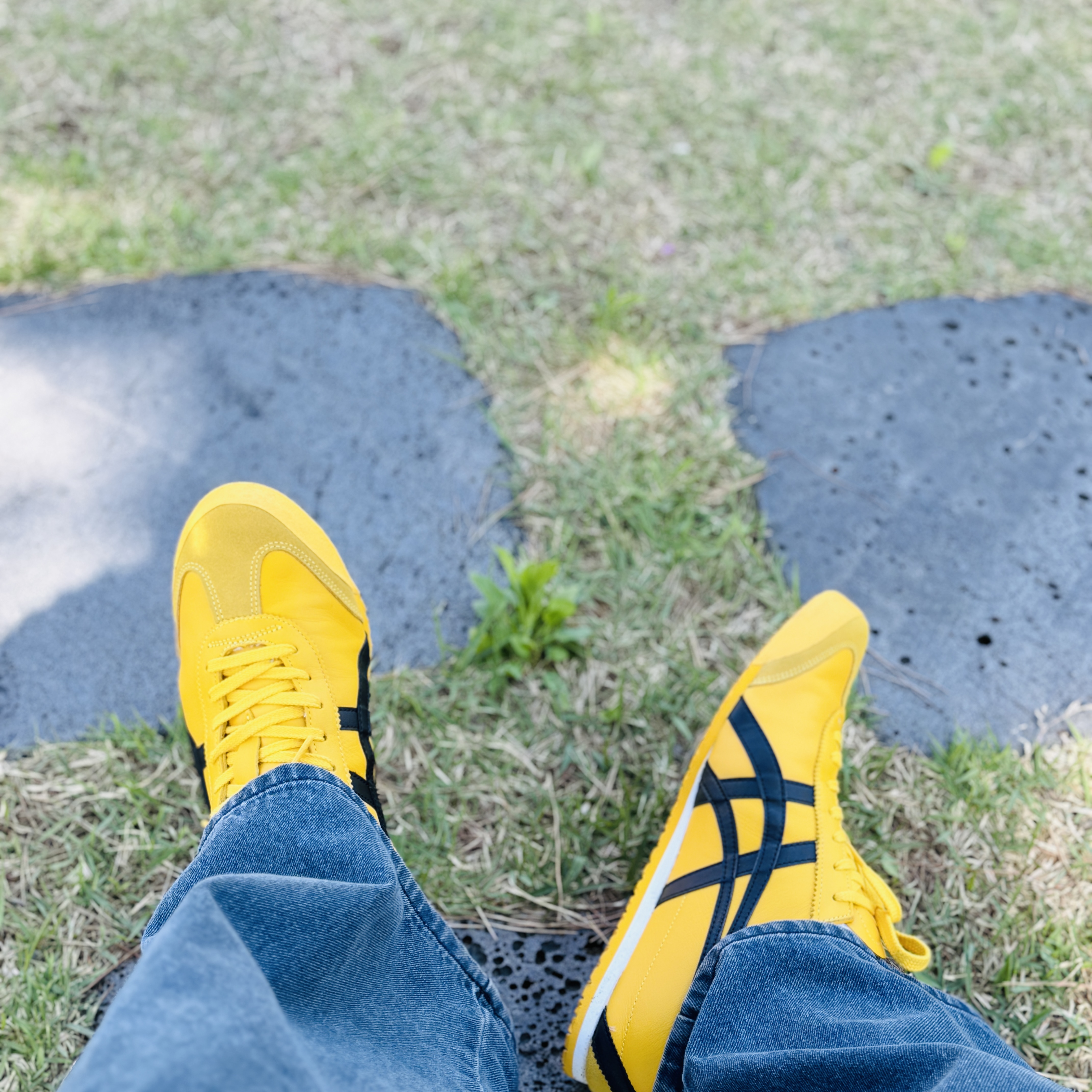 Onitsuka Tiger Mexico 66 Yellow Black 착용 스타일