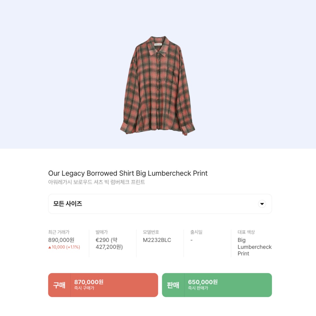 Our Legacy Borrowed Shirt Big Lumbercheck Print 착용 스타일 - 2