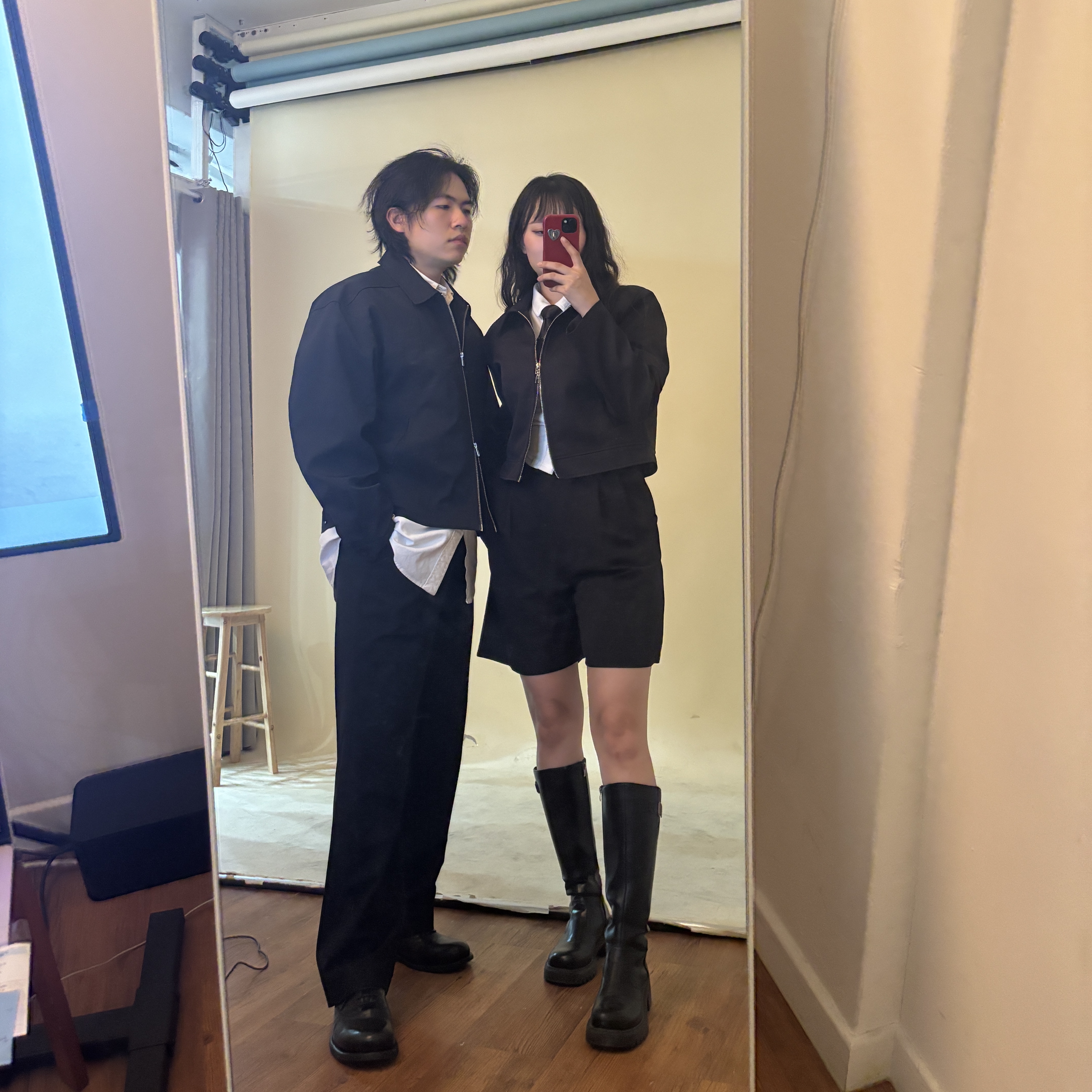 Prada Re-Nylon Gabardine Tie Black, Prada Brushed Leather Bolo Tie Black 착용 스타일 - 2
