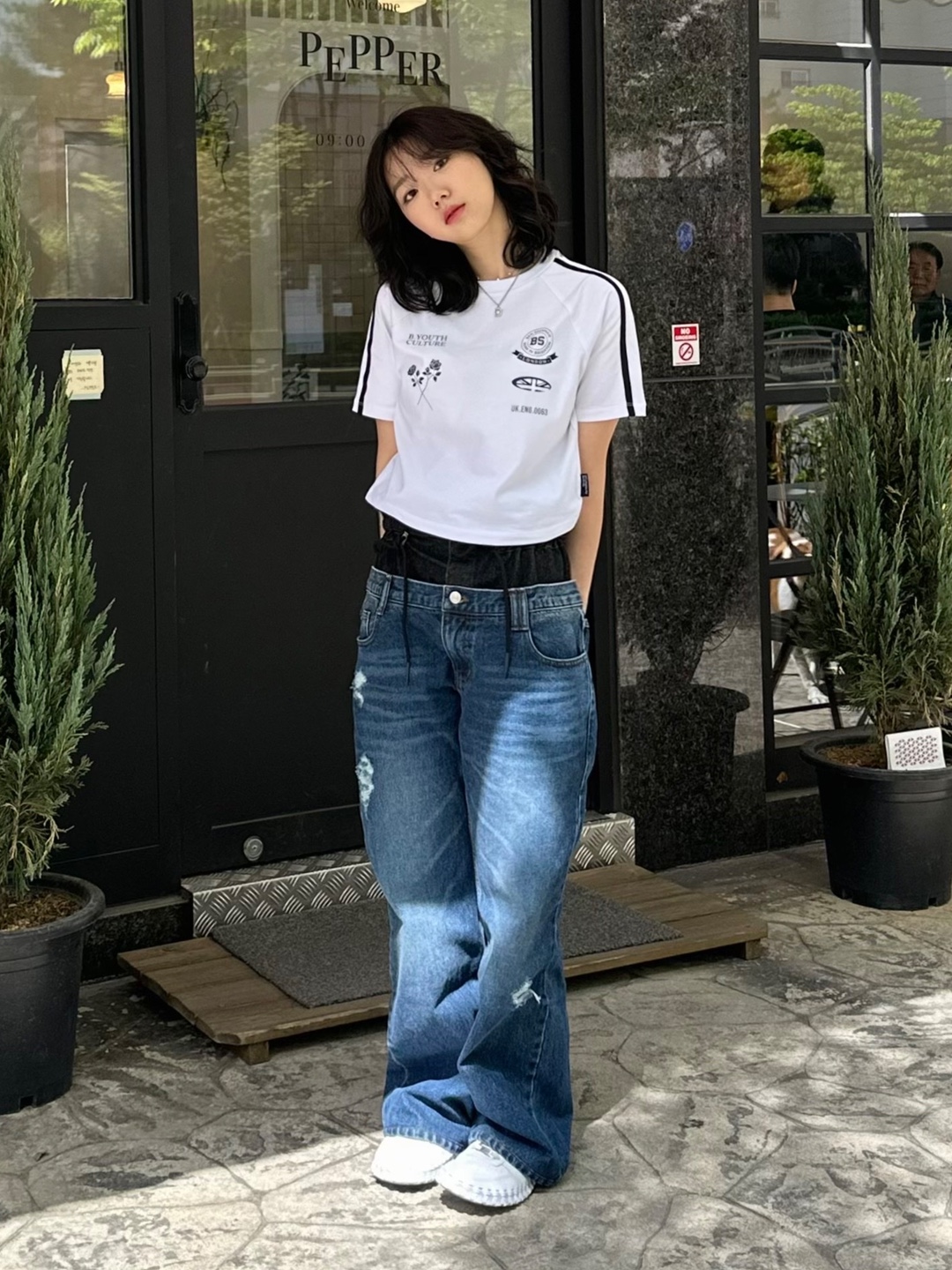 (Kids) Deus Ex Machina College Samcheong T-Shirt Rover Green, Project G/R I Love GR T-Shirt Black - Haus of GR Exclusive 착용 스타일 - 4