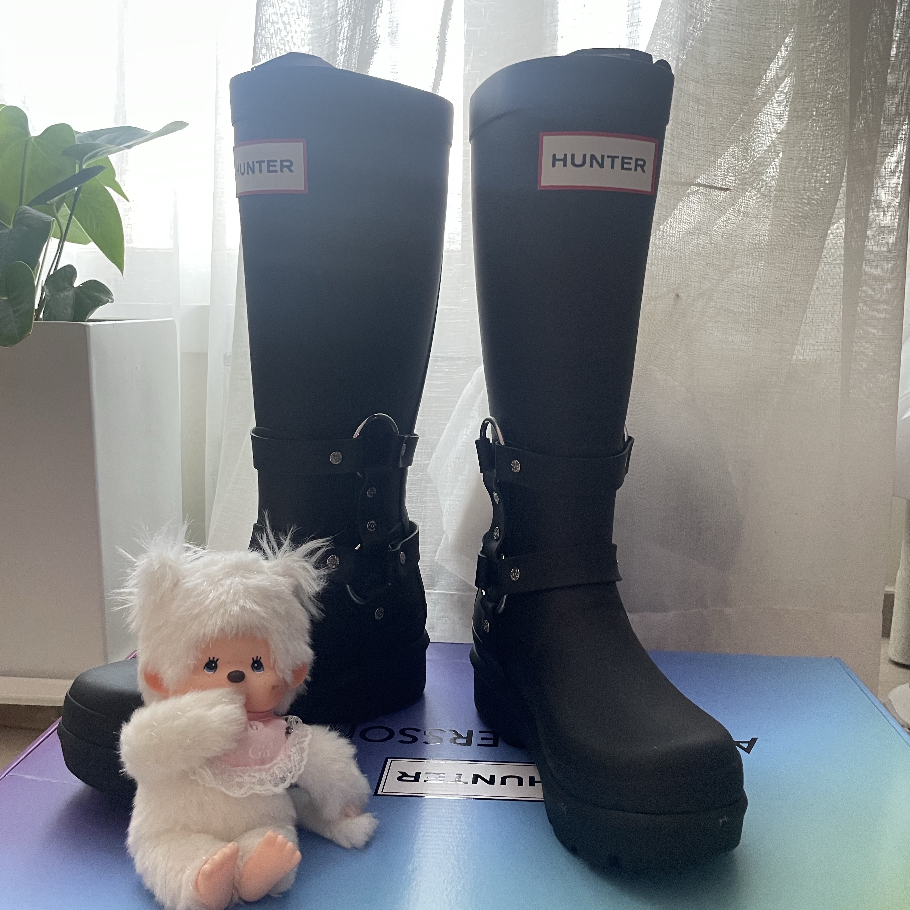 (W) Hunter x Andersson Bell Original 2.0 Tall Boots Black 착용 스타일 - 2