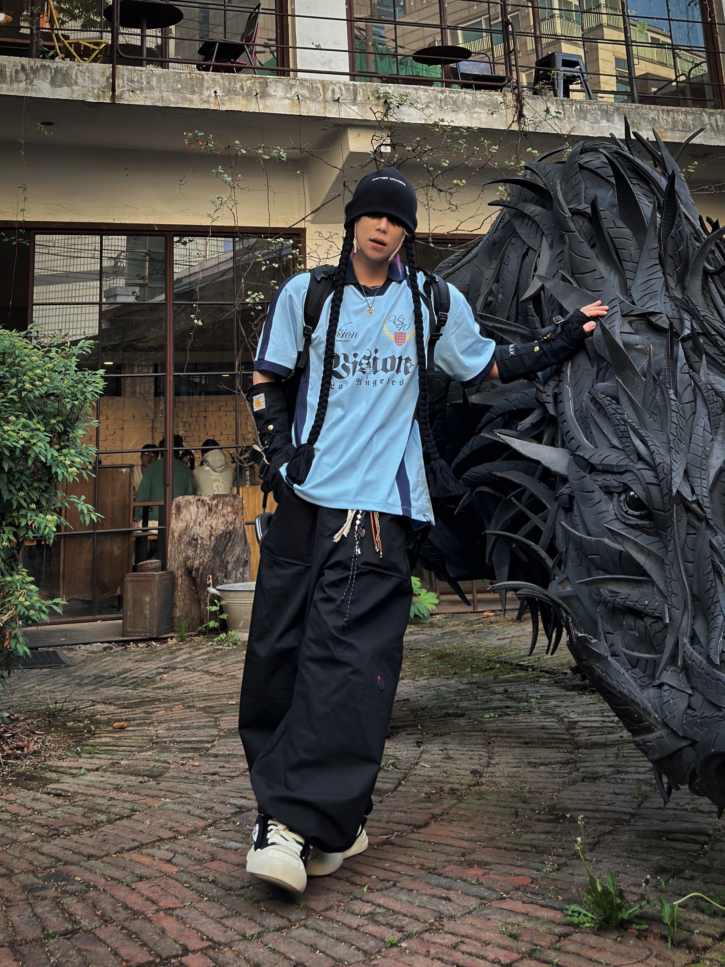 The North Face Big Shot Black 착용 스타일 - 2
