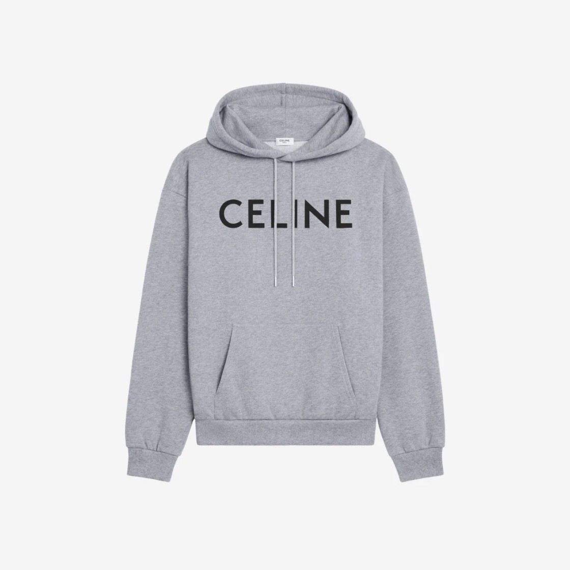 Celine Loose Hoodie in Cotton Fleece Grey Black 상세 이미지 1