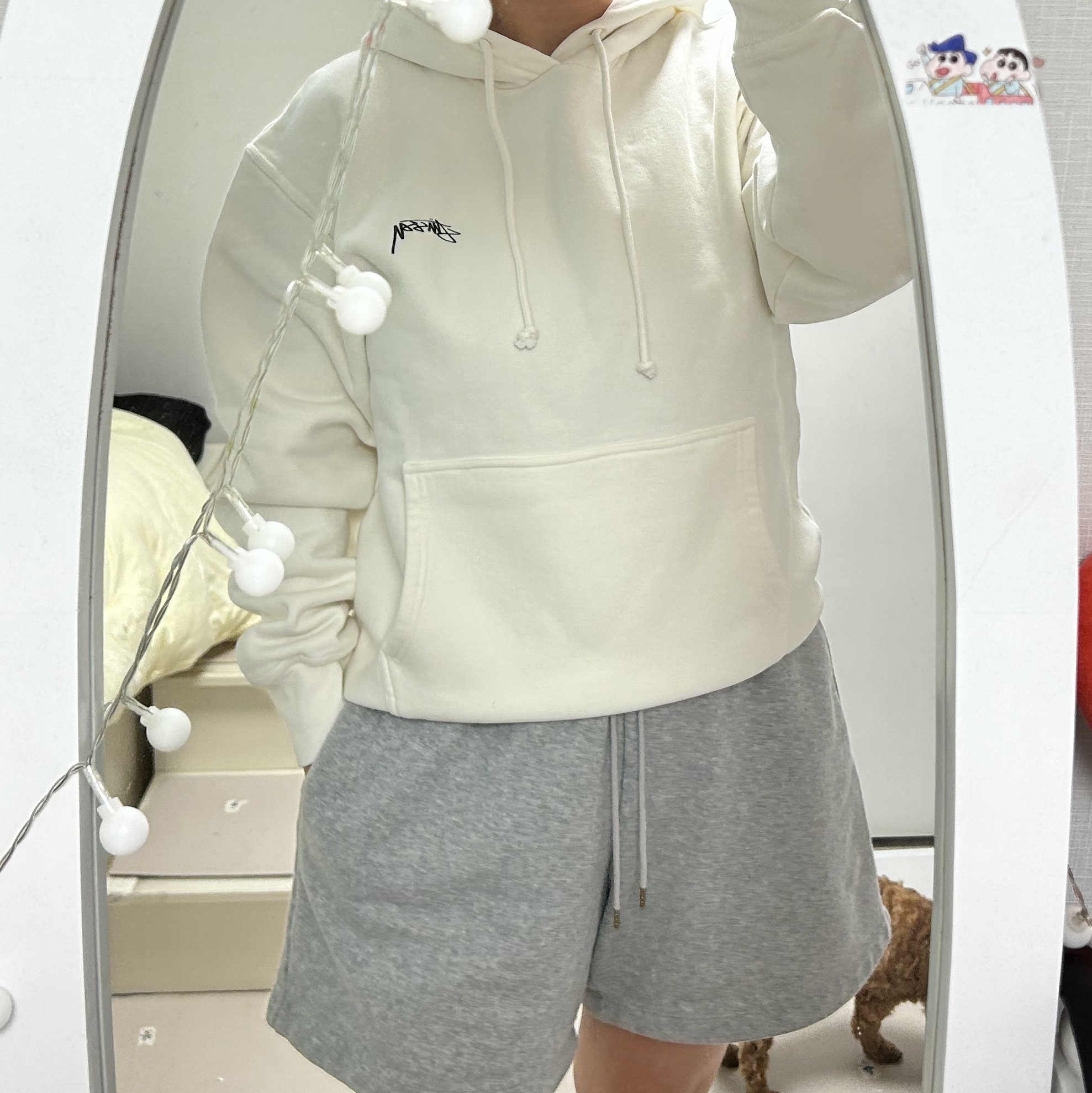 Stussy Smooth Stock Pigment Dyed Hoodie Natural 착용 스타일 - 1