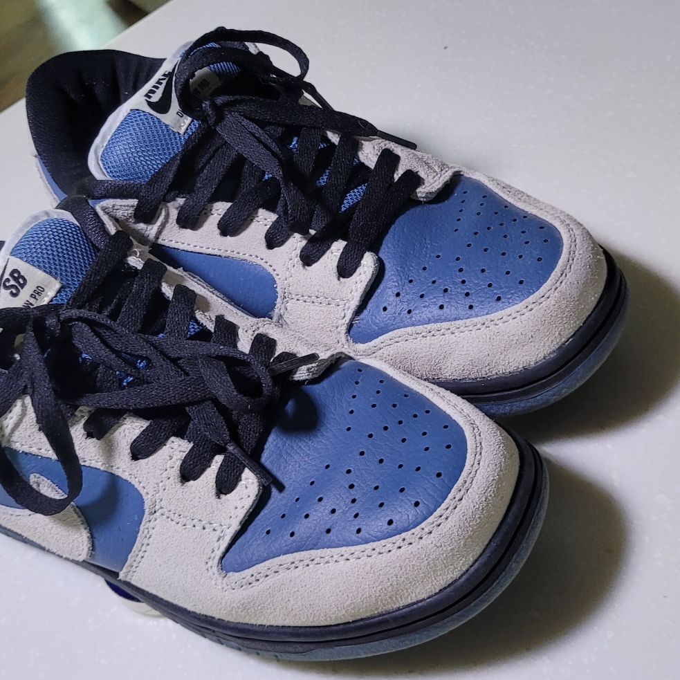 Nike SB Dunk Low Light Cream Thunderstorm 착용 스타일 - 5