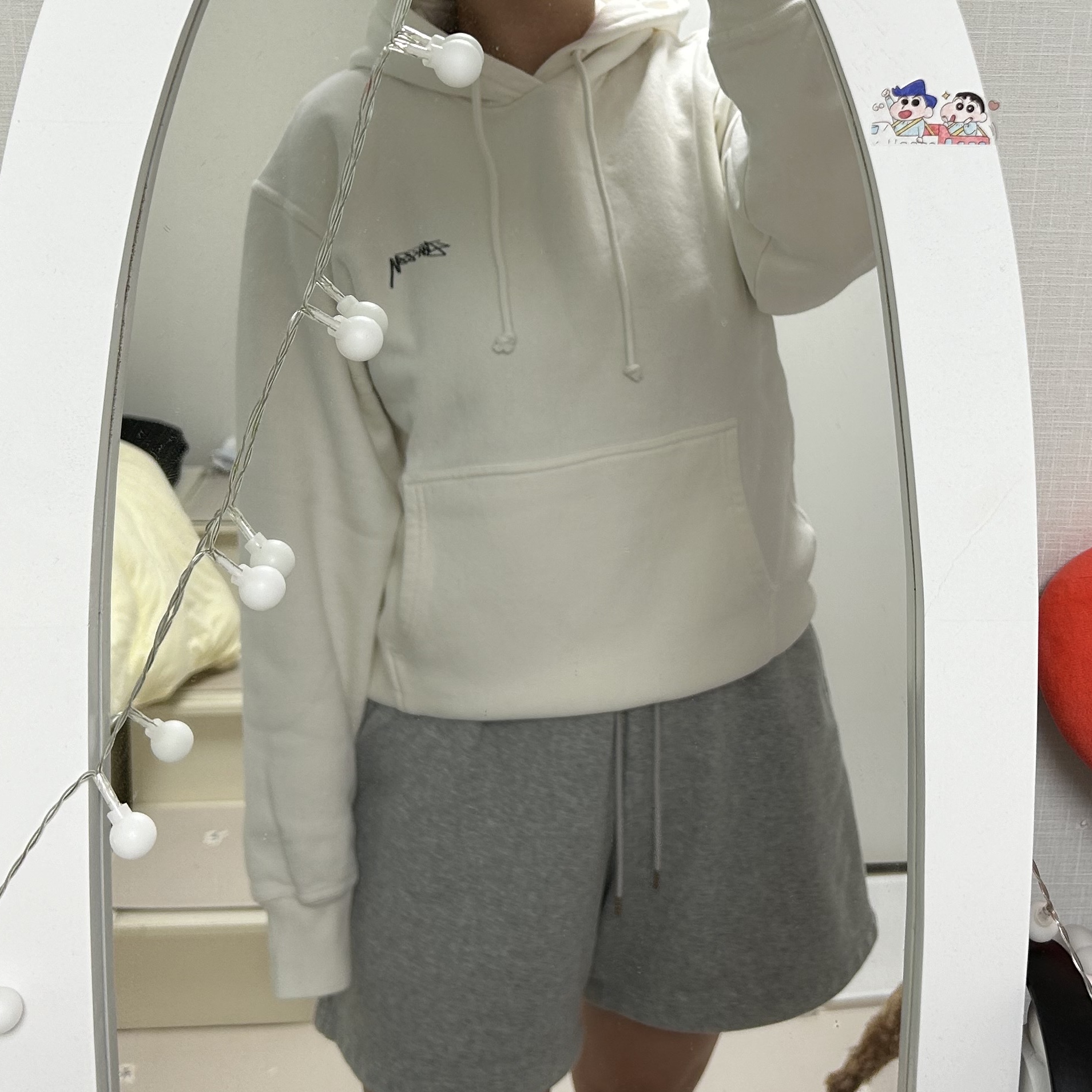 Stussy Smooth Stock Pigment Dyed Hoodie Natural 착용 스타일 - 2