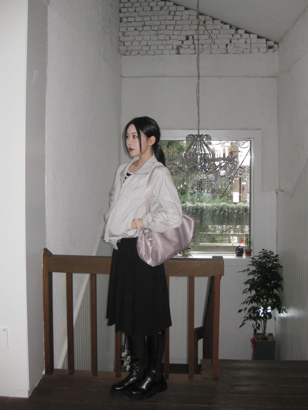 [예약배송] Heeari Women Aurora Shirring Bag Lilac, [예약배송] Heeari Women Aurora Shirring Bag Navy 착용 스타일