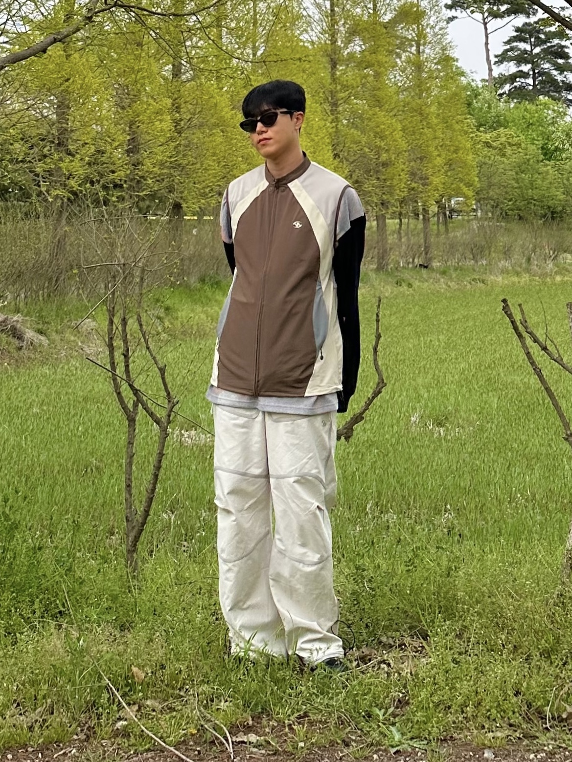 Sansan Gear Webbing Patched Pants Ivory - 24SS, Sansan Gear Conversion Jacket Brown - 23FW 착용 스타일 - 1