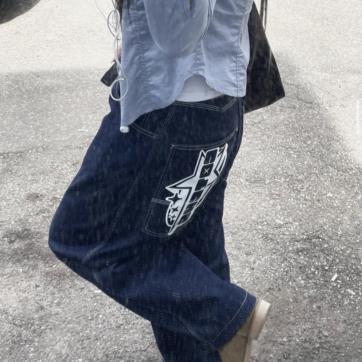 Cotchs Star Denim Pants, Cotchs Galaxy Denim Pants 착용 스타일