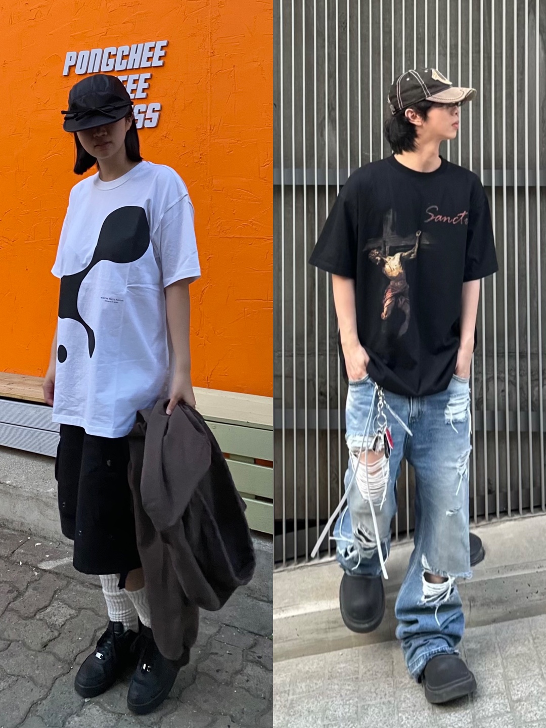 (Kids) Deus Ex Machina College Samcheong T-Shirt Rover Green, Project G/R I Love GR T-Shirt Black - Haus of GR Exclusive 착용 스타일 - 3
